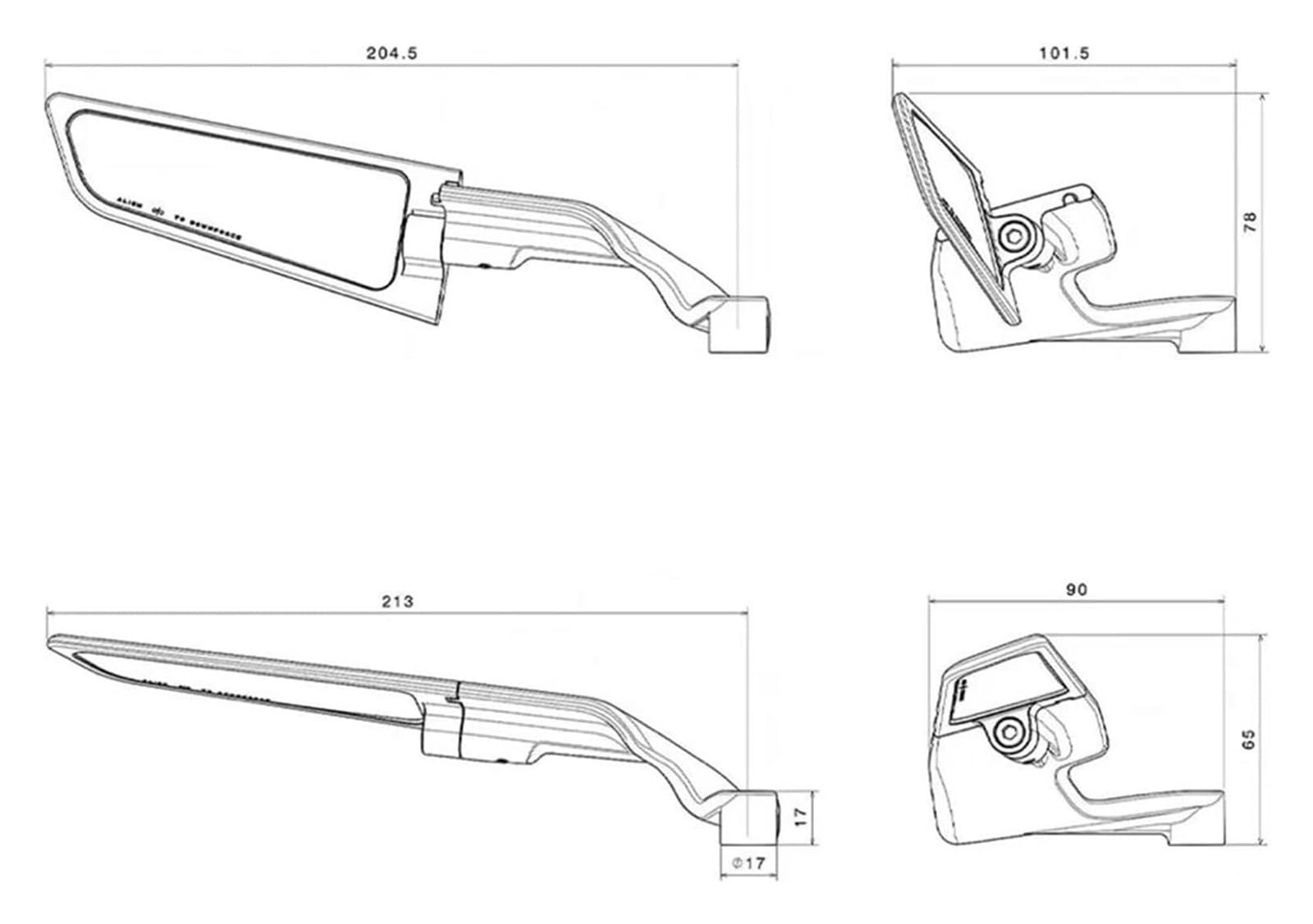 Motorrad Lenkerspiegel Für CFMOTO 800NK 2023 Einstellbare Motorrad Rückspiegel Motorrad Spiegel Stealth Spiegel Sport Winglets Spiegel von CPZPMFMKBG