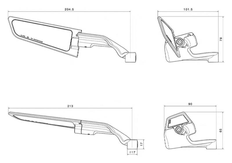 Motorrad Lenkerspiegel Für CFMOTO 800NK 2023 Einstellbare Motorrad Rückspiegel Motorrad Spiegel Stealth Spiegel Sport Winglets Spiegel von CPZPMFMKBG