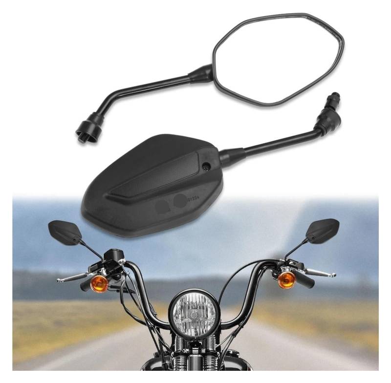 Motorrad Lenkerspiegel Für H&arley Für S&uzuki Aluminium Motorrad Rückspiegel 1 Paar 10MM Motorrad Rückansicht Rückspiegel Seitenspiegel von CPZPMFMKBG