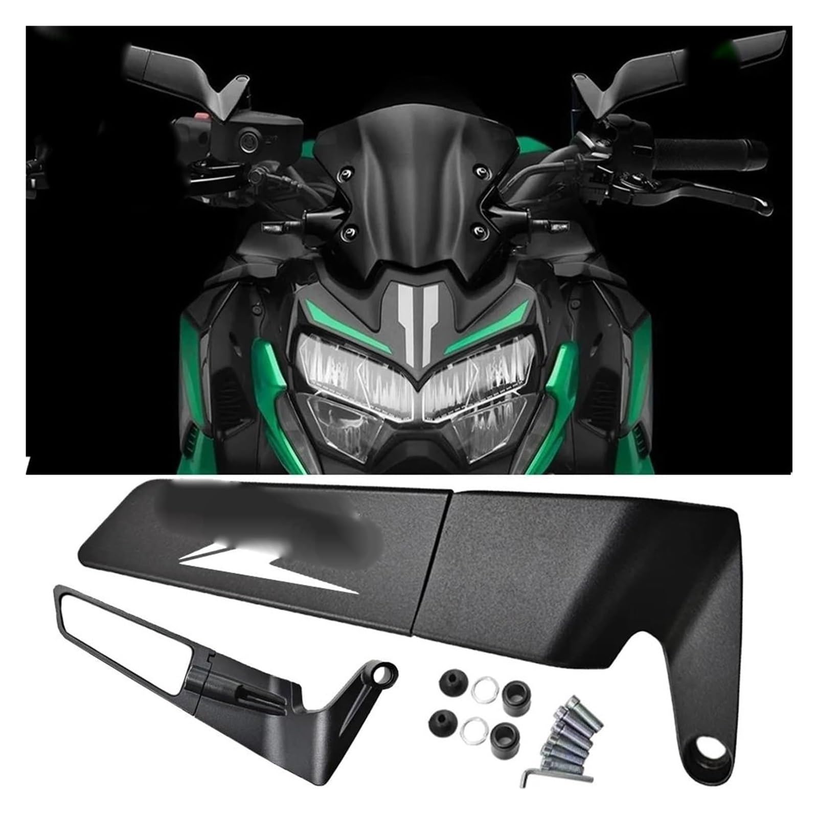 Motorrad Lenkerspiegel Für K&awasaki Für Ninja 250 250SL 300 ZX6R ZX-6R 2013-2016 Für NINJA400 2017-2020 Motorrad Rückspiegel(F) von CPZPMFMKBG