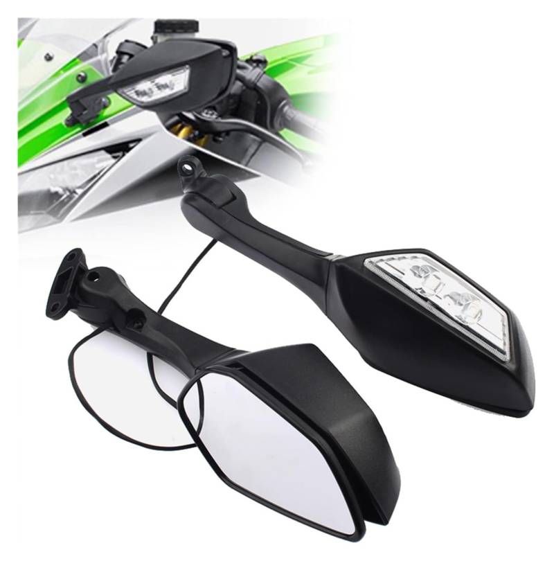 Motorrad Lenkerspiegel Für K&awasaki Für ZX10R Für ZX 10R 2011 2012 2013 2014 2015 Motorrad Mit Blinker Kann Rückspiegel Falten von CPZPMFMKBG