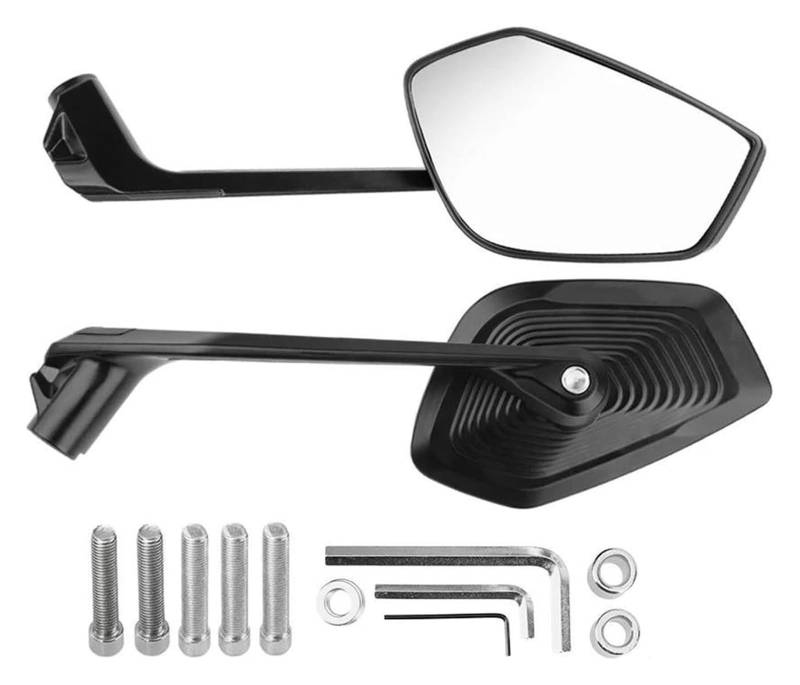 Motorrad Lenkerspiegel Für R1250GS R1200GS F900R F900XR F850GS F750GS R 1300GS Lenkerspiegel Motorrad Aluminium Rückspiegel(Black With logo) von CPZPMFMKBG