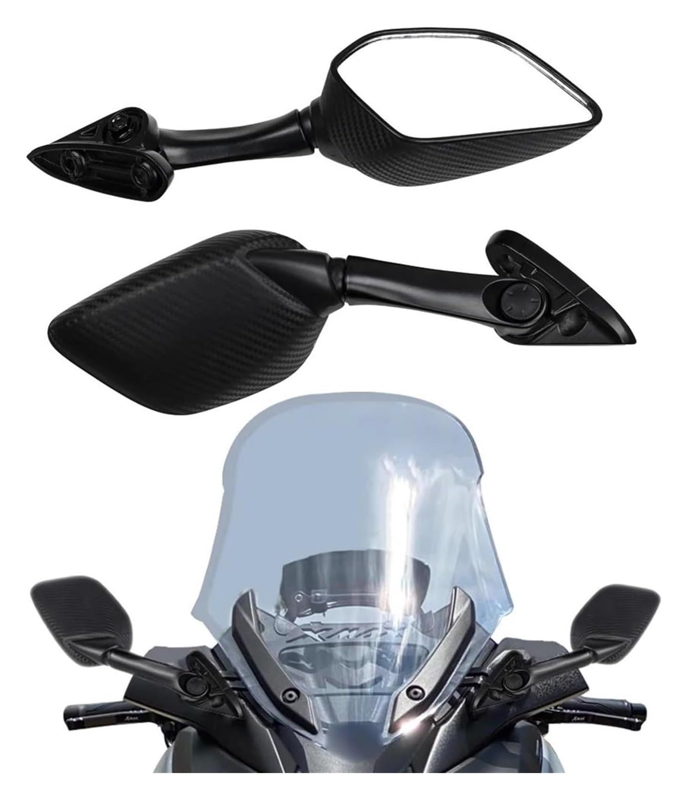 Motorrad Lenkerspiegel Für XMAX 300 400 125 250 2017 2018 2019 Motorrad Rückspiegel Motorrad Seitenspiegel Schwarz Kunststoff Rückspiegel von CPZPMFMKBG