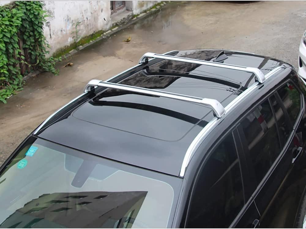 2 Stück Aluminium Relingträger Dachträger Dachgepäckträger für Cadillac XT4 2018 2019 2020, Gepäcktransport Reisen Camping Crossbar Roof Racks,Silver von CQFCY