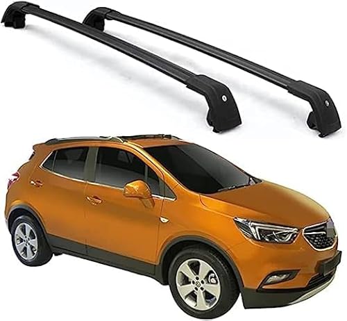 2 Stück Aluminium Relingträger Dachträger Dachgepäckträger für Opel Mokka X SUV 2016-2022 2023 2024, Gepäcktransport Reisen Camping Crossbar Roof Racks,Black von CQFCY