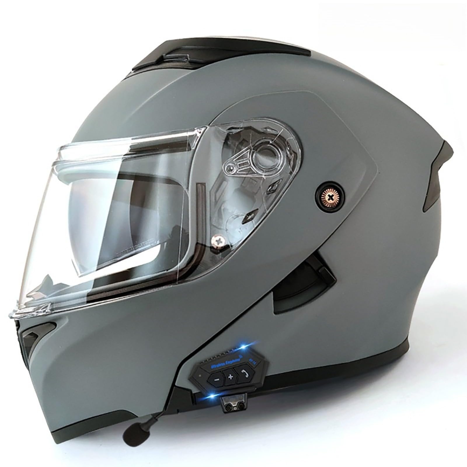 Klapphelm Mit Bluetooth Motorradhelm Klappbar Motorrad Helm Integralhelm Mit Doppelvisier Sturzhelm Für Erwachsene Frauen Und Männer A,L(59-60CM) von CQHZCL