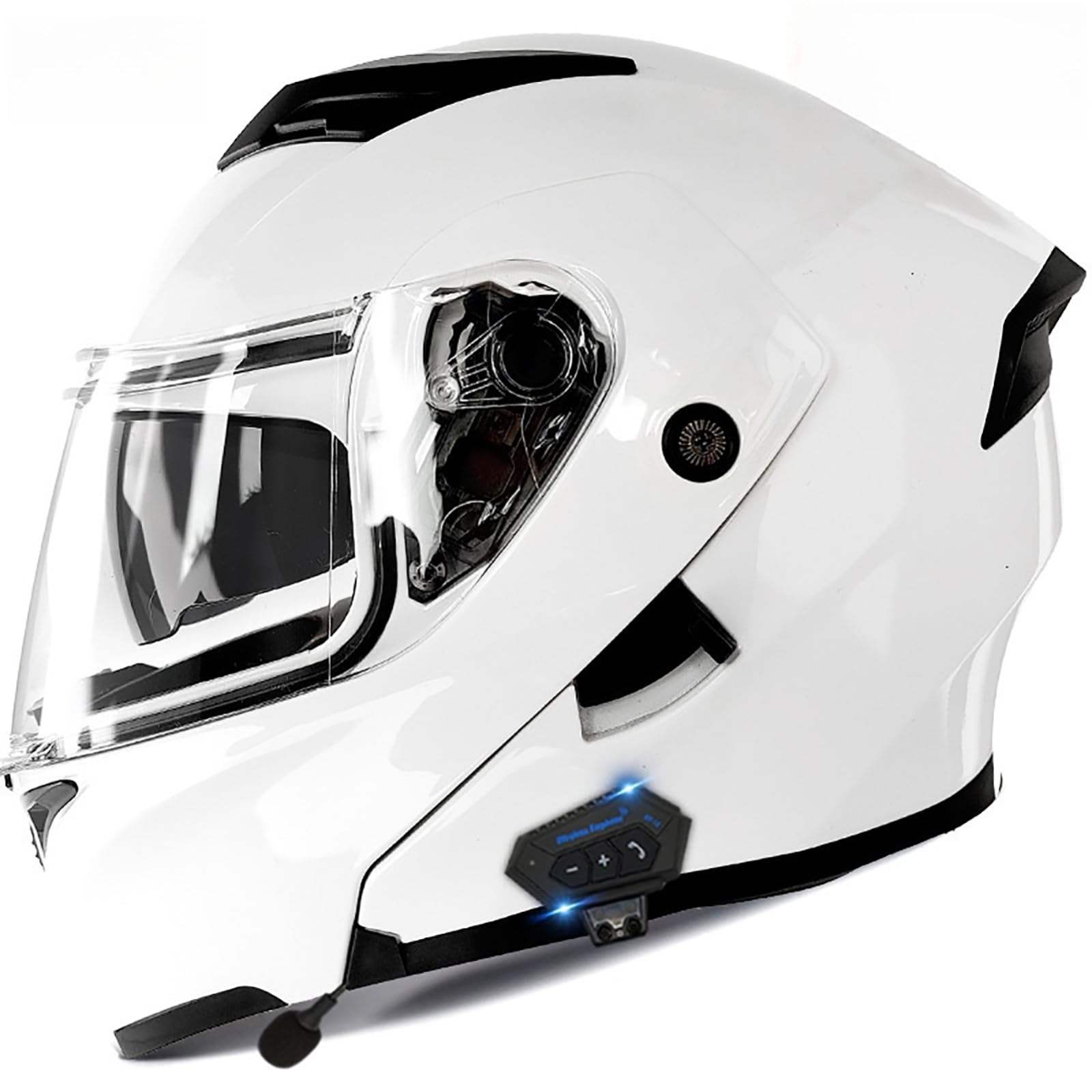 Klapphelm Mit Bluetooth Motorradhelm Klappbar Motorrad Helm Integralhelm Mit Doppelvisier Sturzhelm Für Erwachsene Frauen Und Männer B,S(55-56CM) von CQHZCL