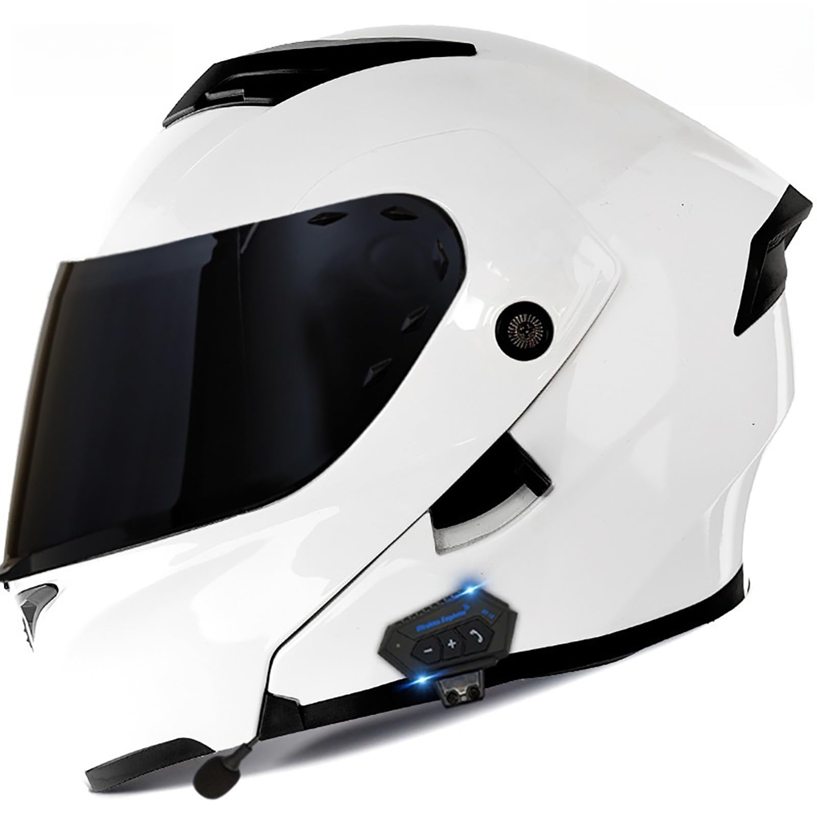 Klapphelm Mit Bluetooth Motorradhelm Klappbar Motorrad Helm Integralhelm Mit Doppelvisier Sturzhelm Für Erwachsene Frauen Und Männer E,L(59-60CM) von CQHZCL