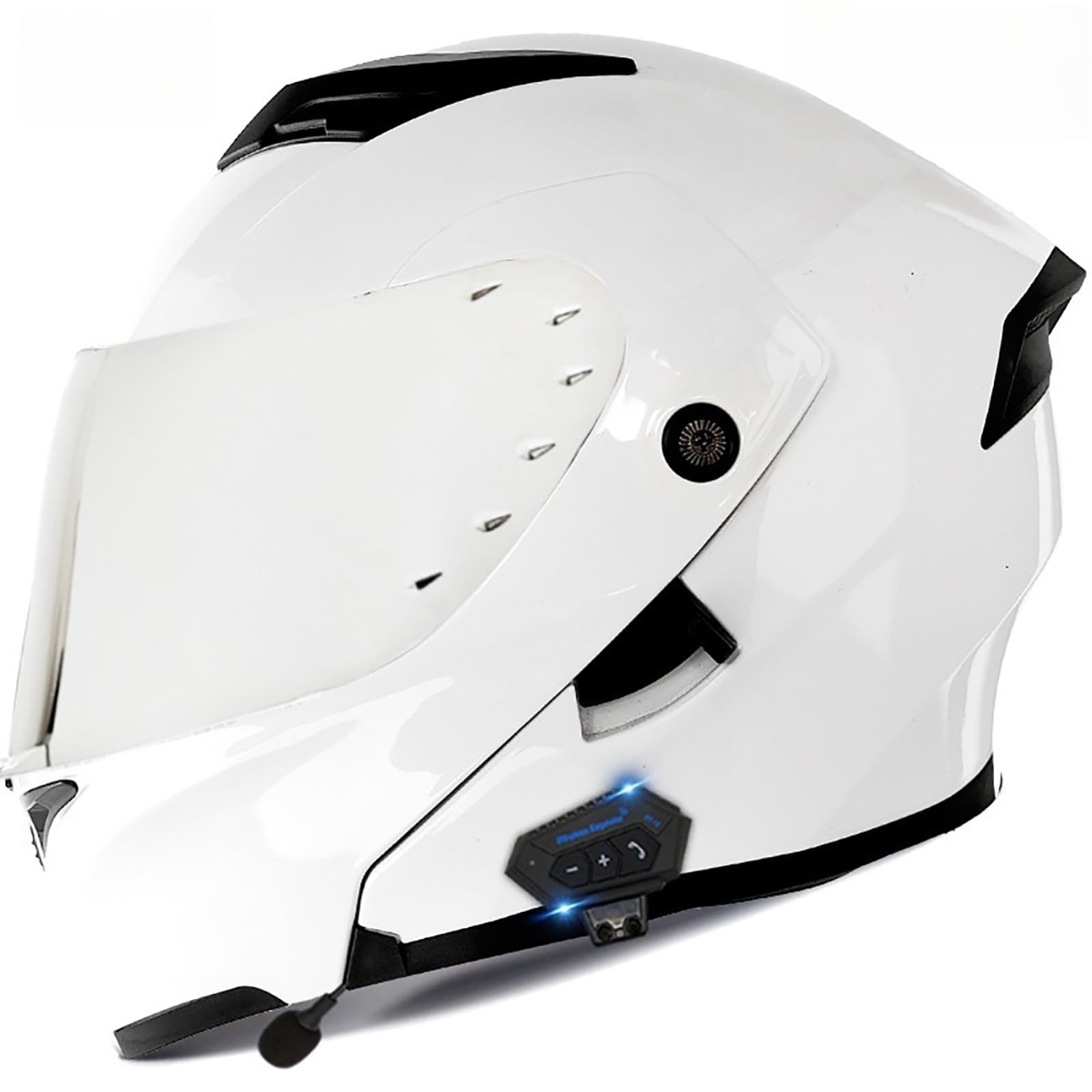 Klapphelm Mit Bluetooth Motorradhelm Klappbar Motorrad Helm Integralhelm Mit Doppelvisier Sturzhelm Für Erwachsene Frauen Und Männer H,L(59-60CM) von CQHZCL