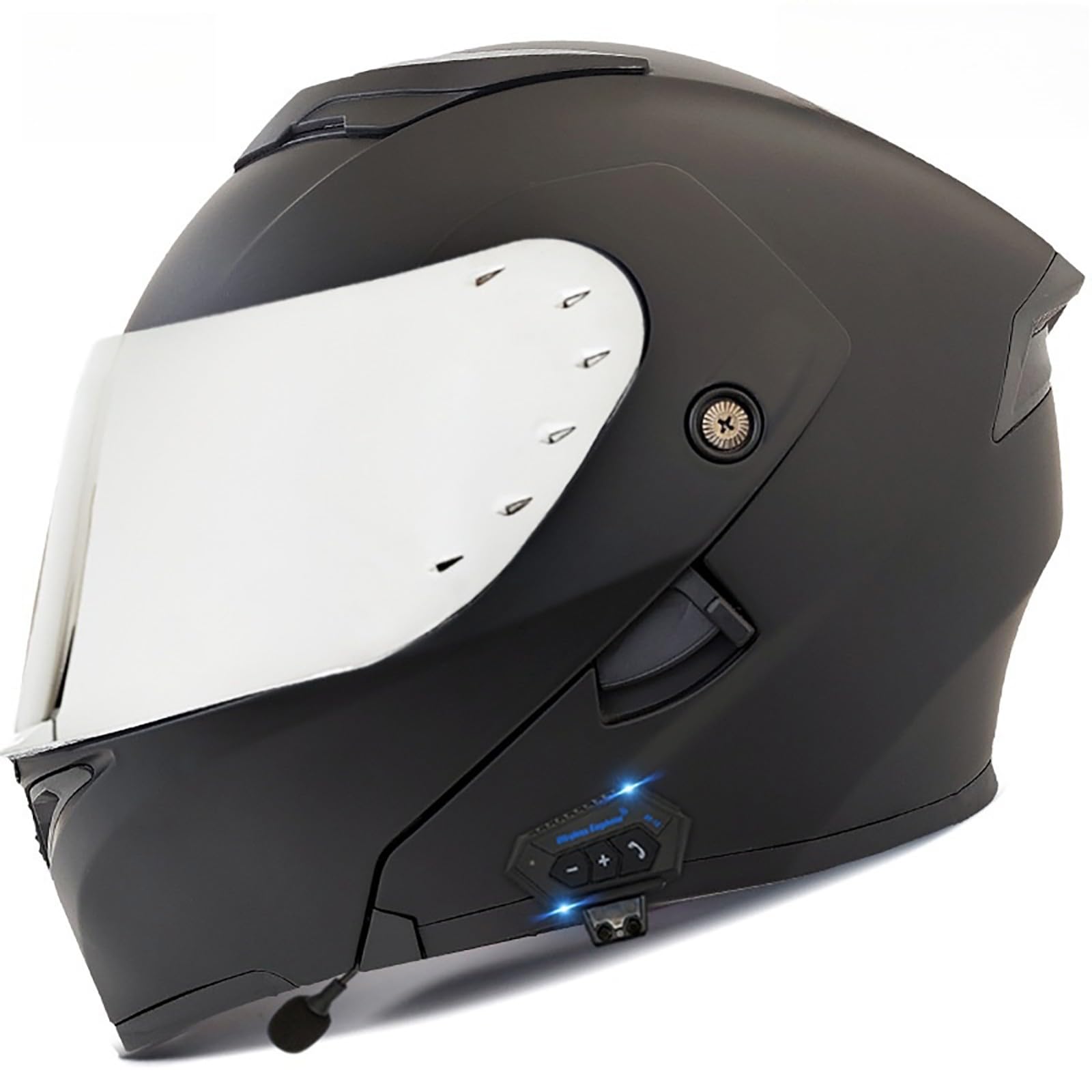 Klapphelm Mit Bluetooth Motorradhelm Klappbar Motorrad Helm Integralhelm Mit Doppelvisier Sturzhelm Für Erwachsene Frauen Und Männer I,L(59-60CM) von CQHZCL