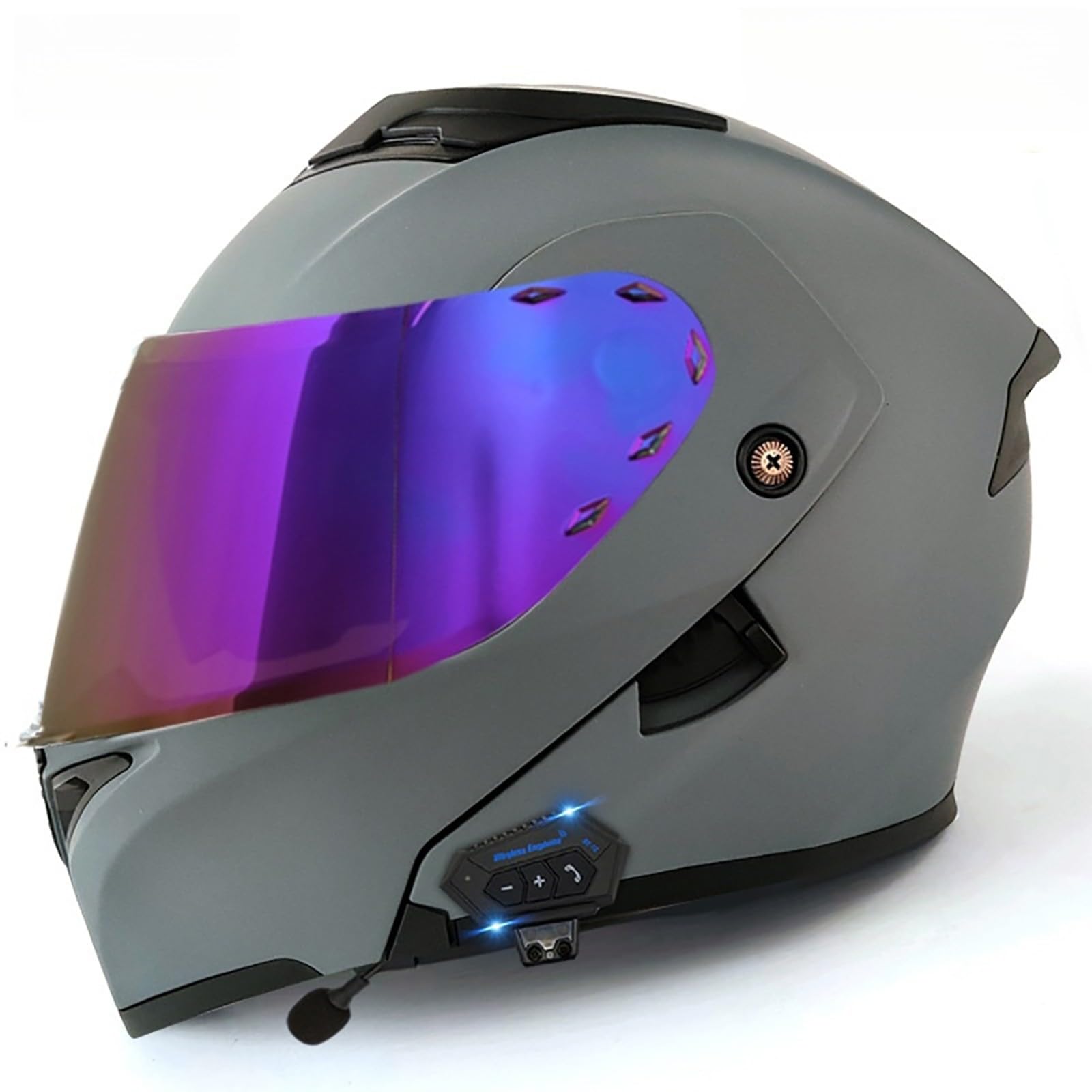 Klapphelm Mit Bluetooth Motorradhelm Klappbar Motorrad Helm Integralhelm Mit Doppelvisier Sturzhelm Für Erwachsene Frauen Und Männer J,L(59-60CM) von CQHZCL