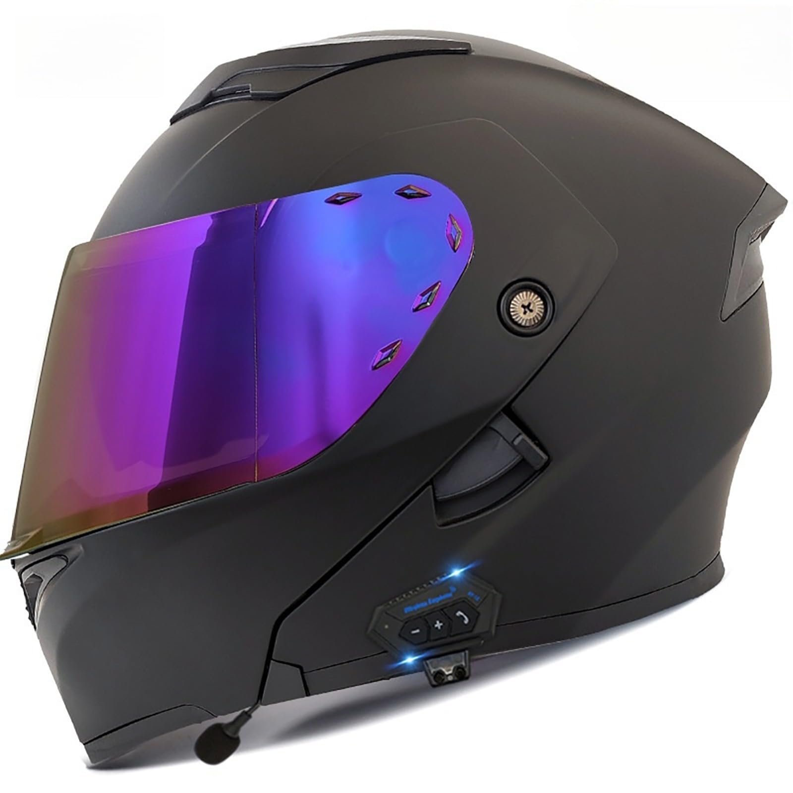 Klapphelm Mit Bluetooth Motorradhelm Klappbar Motorrad Helm Integralhelm Mit Doppelvisier Sturzhelm Für Erwachsene Frauen Und Männer L,L(59-60CM) von CQHZCL