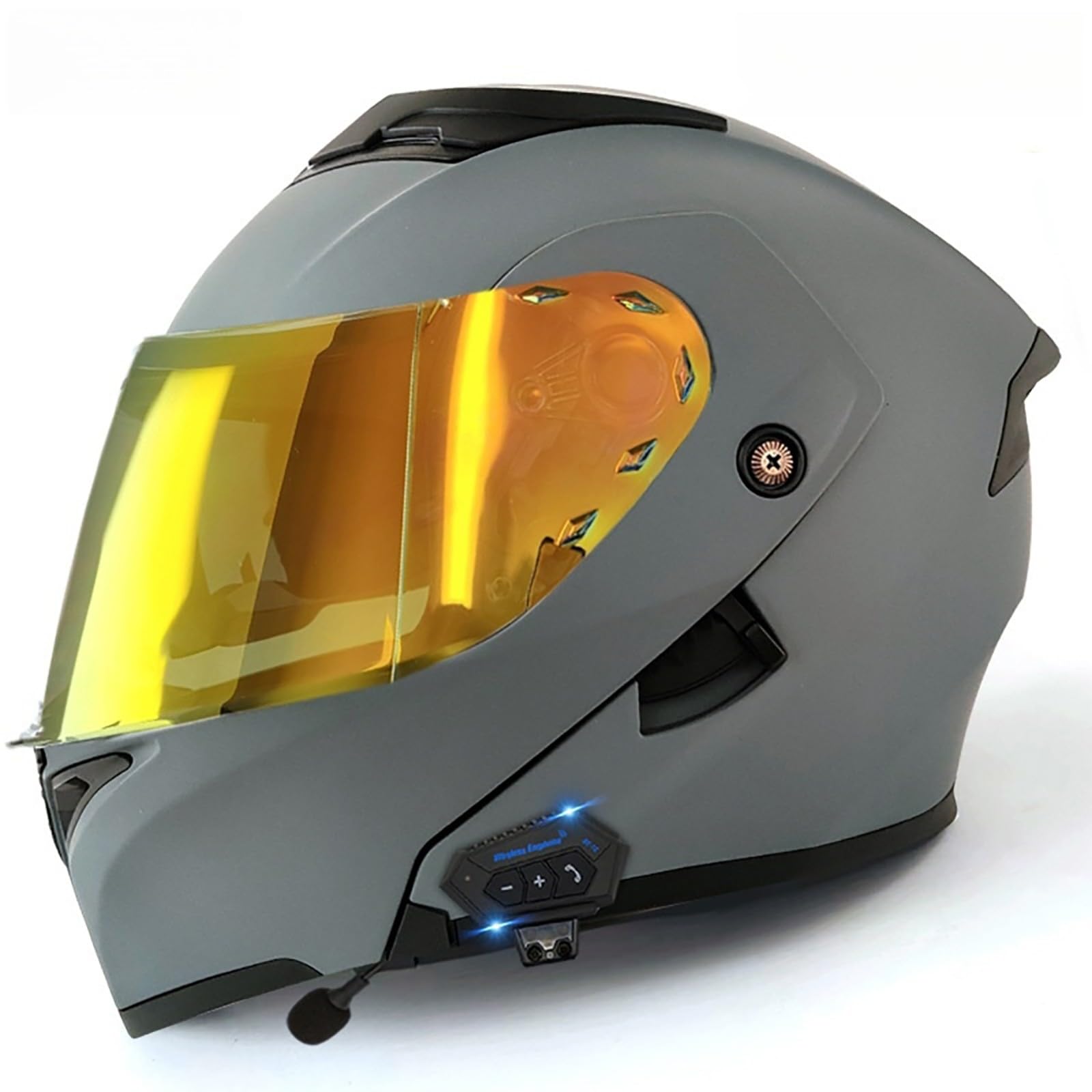 Klapphelm Mit Bluetooth Motorradhelm Klappbar Motorrad Helm Integralhelm Mit Doppelvisier Sturzhelm Für Erwachsene Frauen Und Männer M,L(59-60CM) von CQHZCL