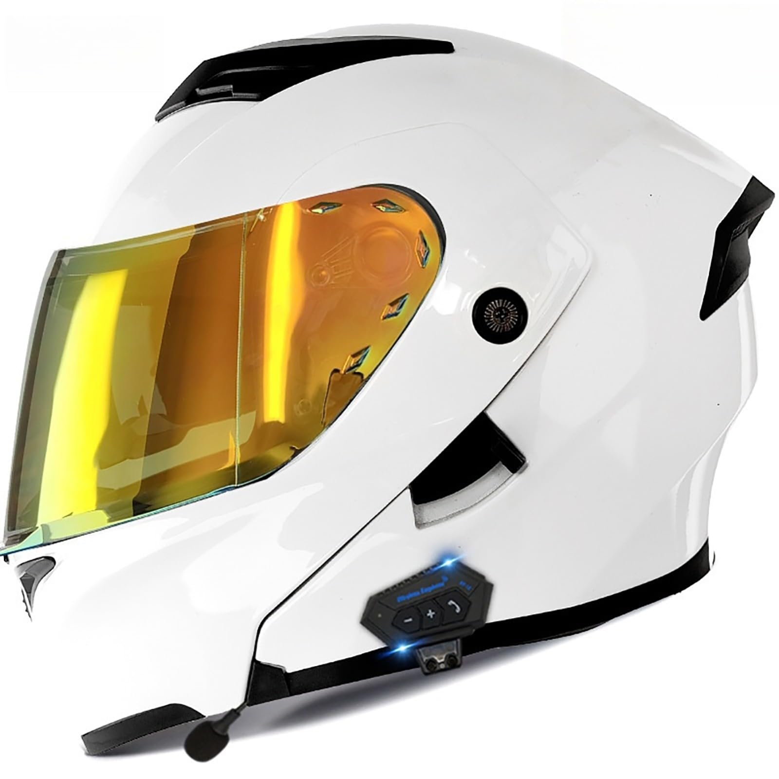 Klapphelm Mit Bluetooth Motorradhelm Klappbar Motorrad Helm Integralhelm Mit Doppelvisier Sturzhelm Für Erwachsene Frauen Und Männer N,L(59-60CM) von CQHZCL