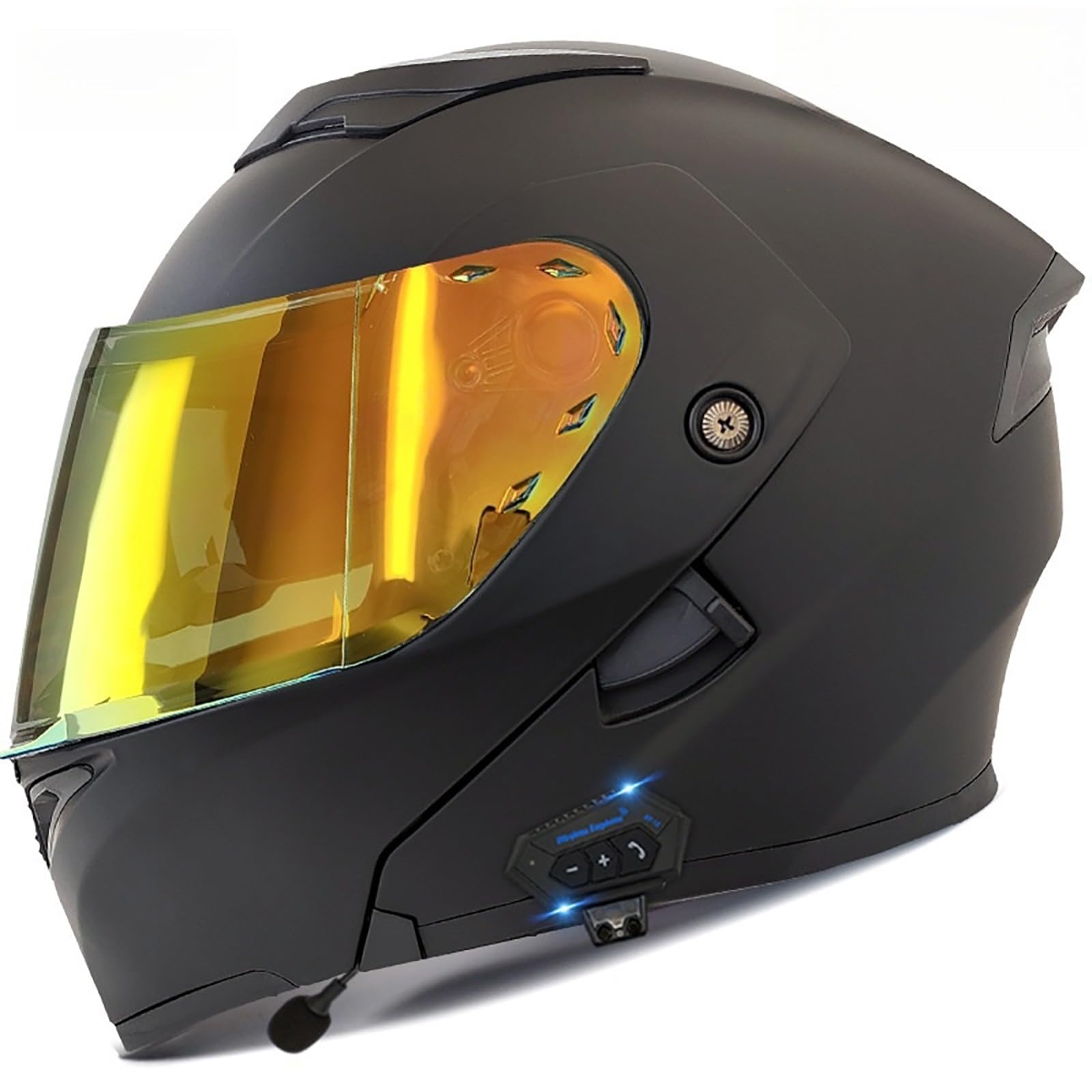 Klapphelm Mit Bluetooth Motorradhelm Klappbar Motorrad Helm Integralhelm Mit Doppelvisier Sturzhelm Für Erwachsene Frauen Und Männer O,L(59-60CM) von CQHZCL