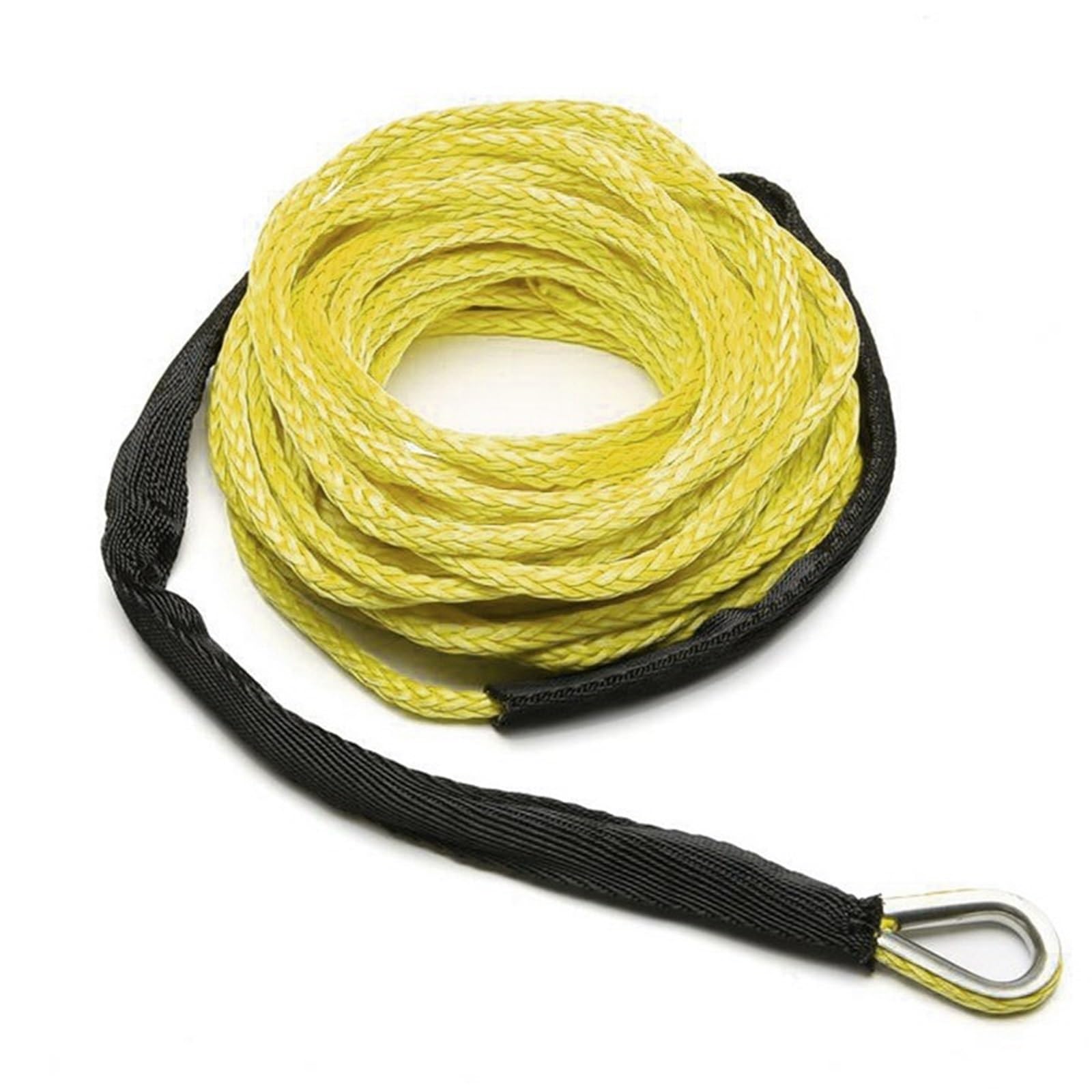 Abschleppseil 12mm x 25m Offroad 4X4 Autozubehör synthetische Windenseilfaser Synthetisches Windenseil-Kit(12mmX25m Yellow) von CQJJXKYC