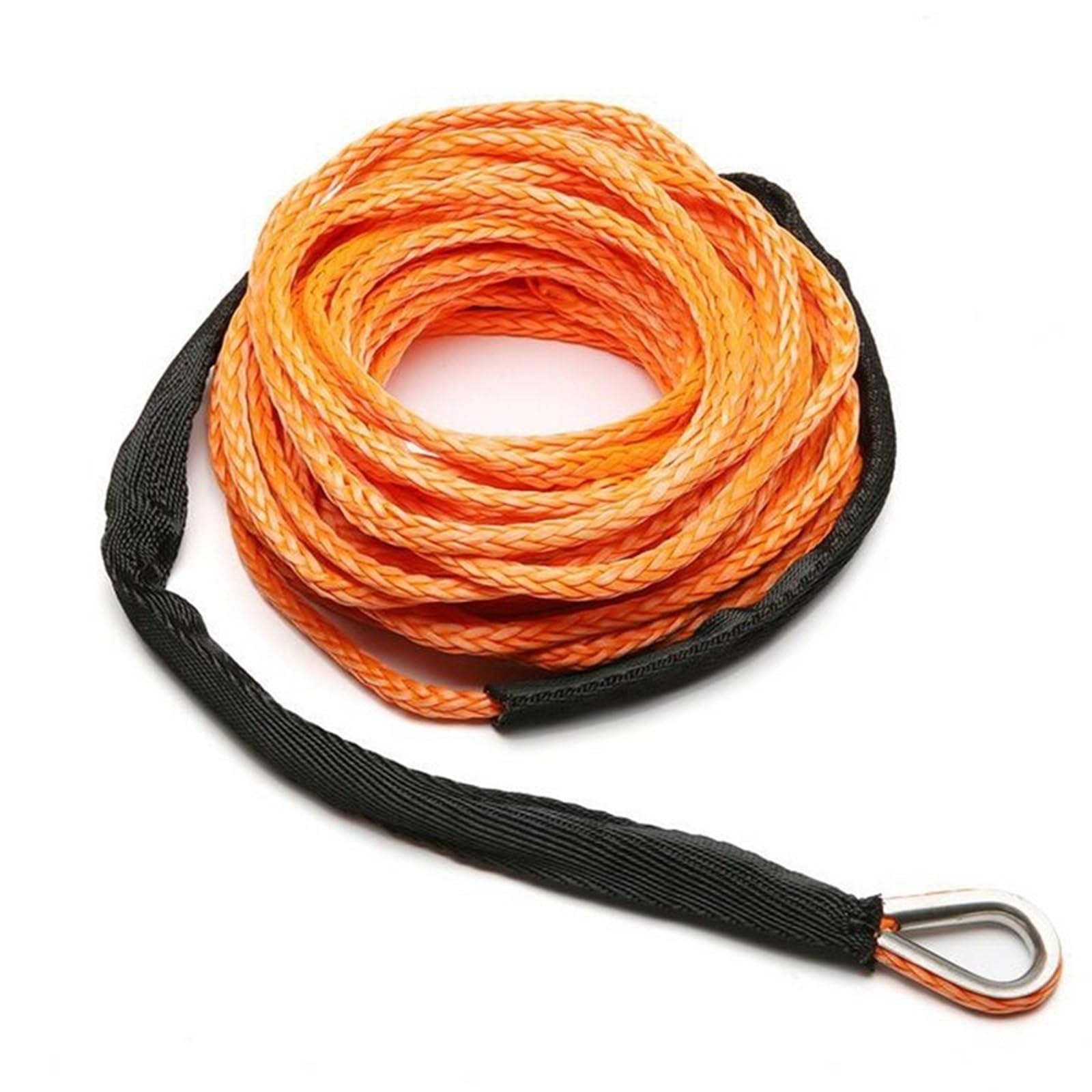 Abschleppseil 12mm x 25m Offroad 4X4 Autozubehör synthetische Windenseilfaser Synthetisches Windenseil-Kit(12mmX25m orange) von CQJJXKYC