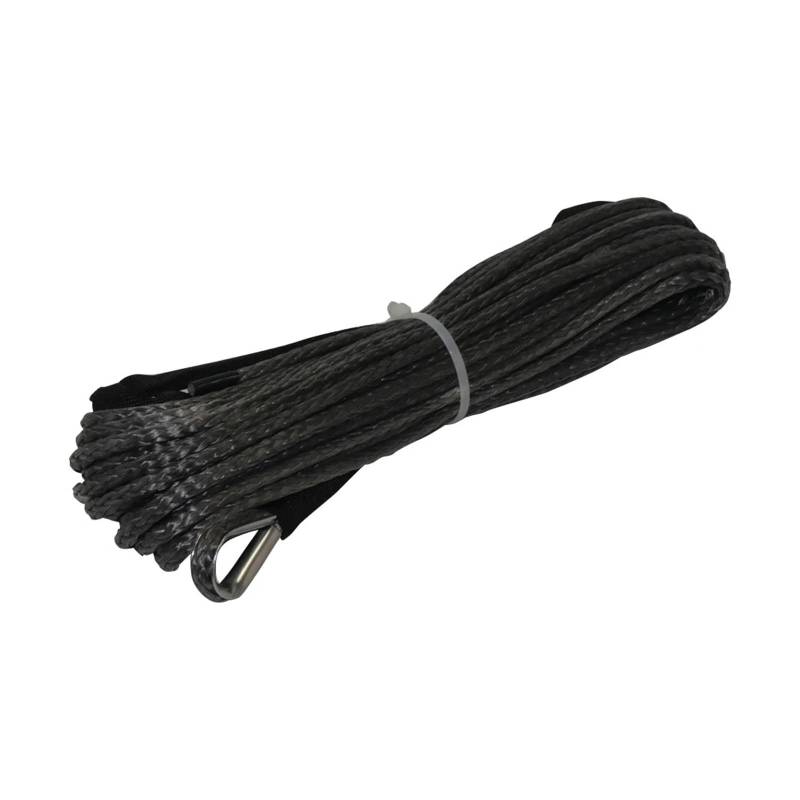 Abschleppseil 15 m Abschleppseil, Winde, Zugseil, Auto-Rettungsseil, Durchmesser 6 mm, 7 mm, optionale Autoreparaturwerkzeuge Synthetisches Windenseil-Kit(6mmX15m Black Grey) von CQJJXKYC