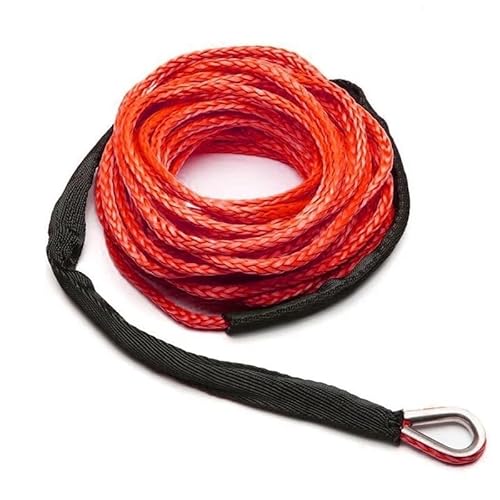 Abschleppseil Auto 1/4''x50' LKW Boot Notfall Ersatz Auto Outdoor Zubehör Synthetische Winde Seil ATV UTV 7700lbs Abschleppseil otfall-Abschleppgurt(Red) von CQJJXKYC