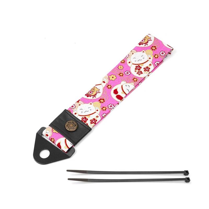 Abschleppseil Auto Abschleppgurt im 28-cm-Stil, Auto-Abschleppgurt/Abschleppseile/Haken/Abschleppstangen, Polyester, ohne Schrauben und Muttern otfall-Abschleppgurt(Fortune Cat Pink) von CQJJXKYC