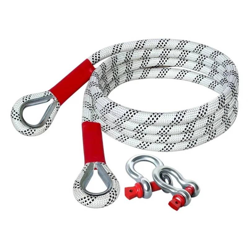 Abschleppseil Auto Tow Strap Outdoor Notfall Seile Geländewagen LKW Anhänger Abschleppen Seil Dickere Schnalle Auto Rettungs Zugseil Synthetisches Windenseil-Kit(5m-3t) von CQJJXKYC