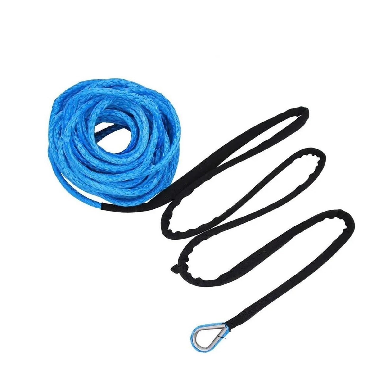 Abschleppseil Auto Windenseil, 6 mm x 15 m, Synthetisches Seil, Haken, Windenseil, Auto-Abschleppseil, Bergungskabel, SUV, ATV, Boot otfall-Abschleppgurt von CQJJXKYC