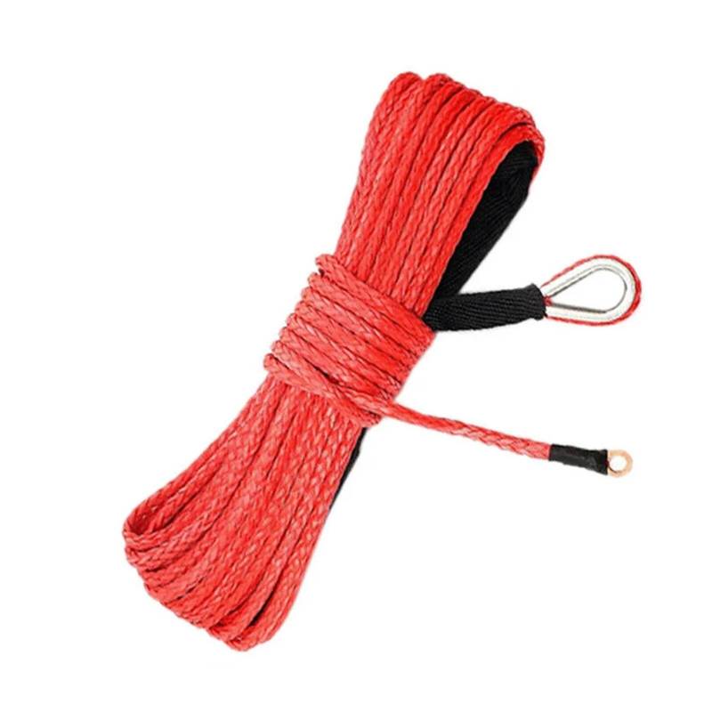 Abschleppseil Windenseil 7700LBs Synthetisches Abschleppseil 15M Autowasch-Wartungsschnur Synthetische Windenseillinie für ATV UTV Off-Road Synthetisches Windenseil-Kit(Red) von CQJJXKYC