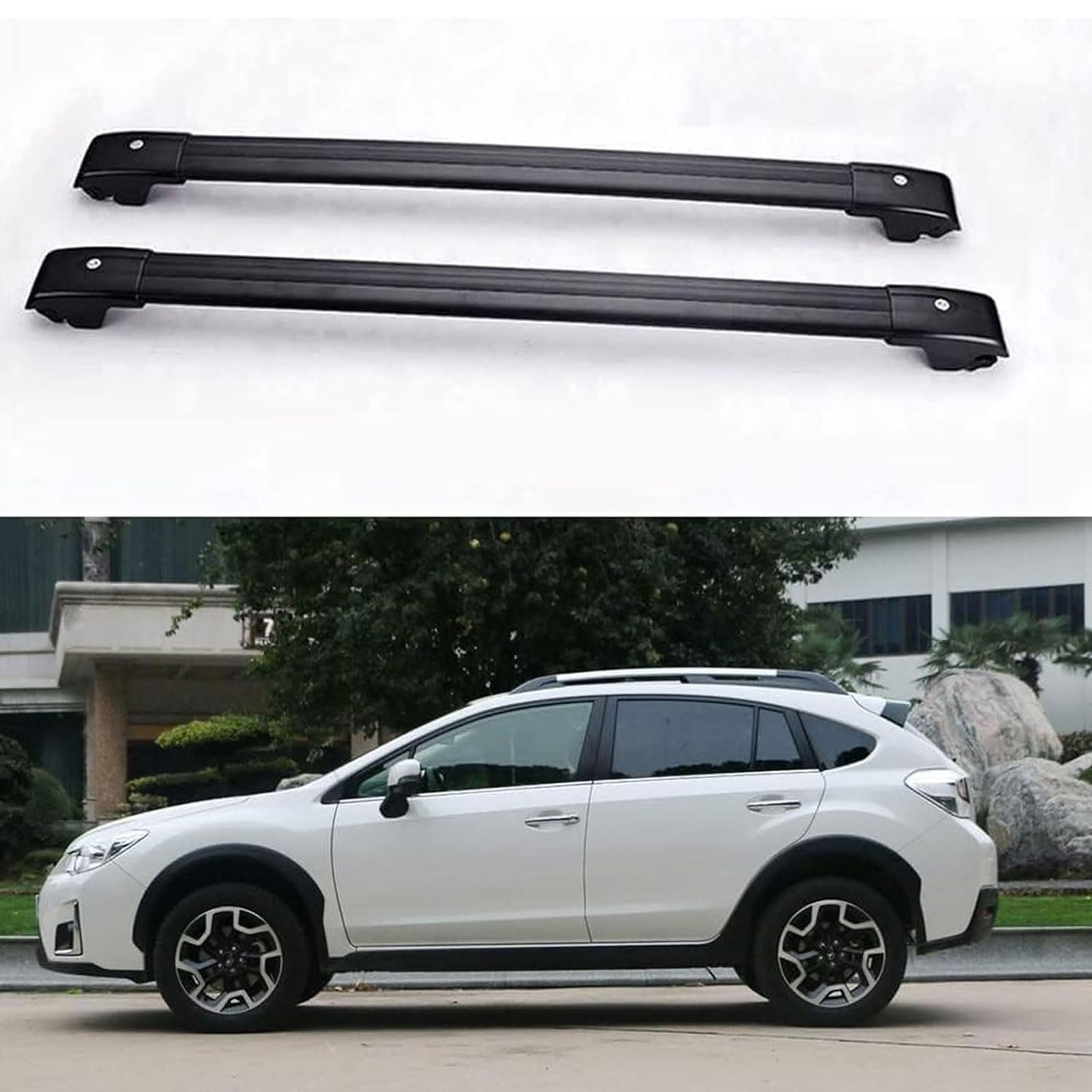 2 Stück Auto Dachträger für Subaru XV SUV 2012-2017 2018 2019, Dachgepäckträger Aluminium Dachgepäckablage Querträger Cargo Gepackträger Zubehör von CQNYFDC