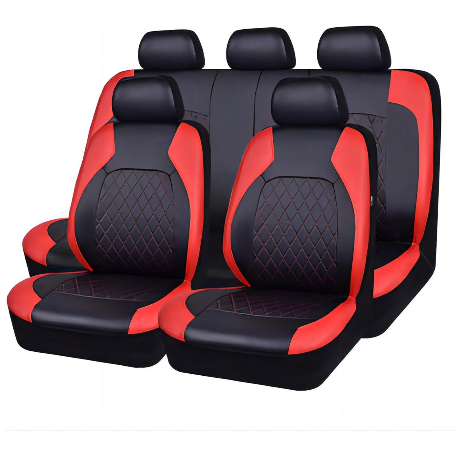 CQOIMQ 9 Stück Autositzbezüge für Acura ZDX 2010 2011 2012 2013, Auto Schonbezug Autositz Set Leder Wasserdicht Verschleißfest Auto Zubehör,Red von CQOIMQ