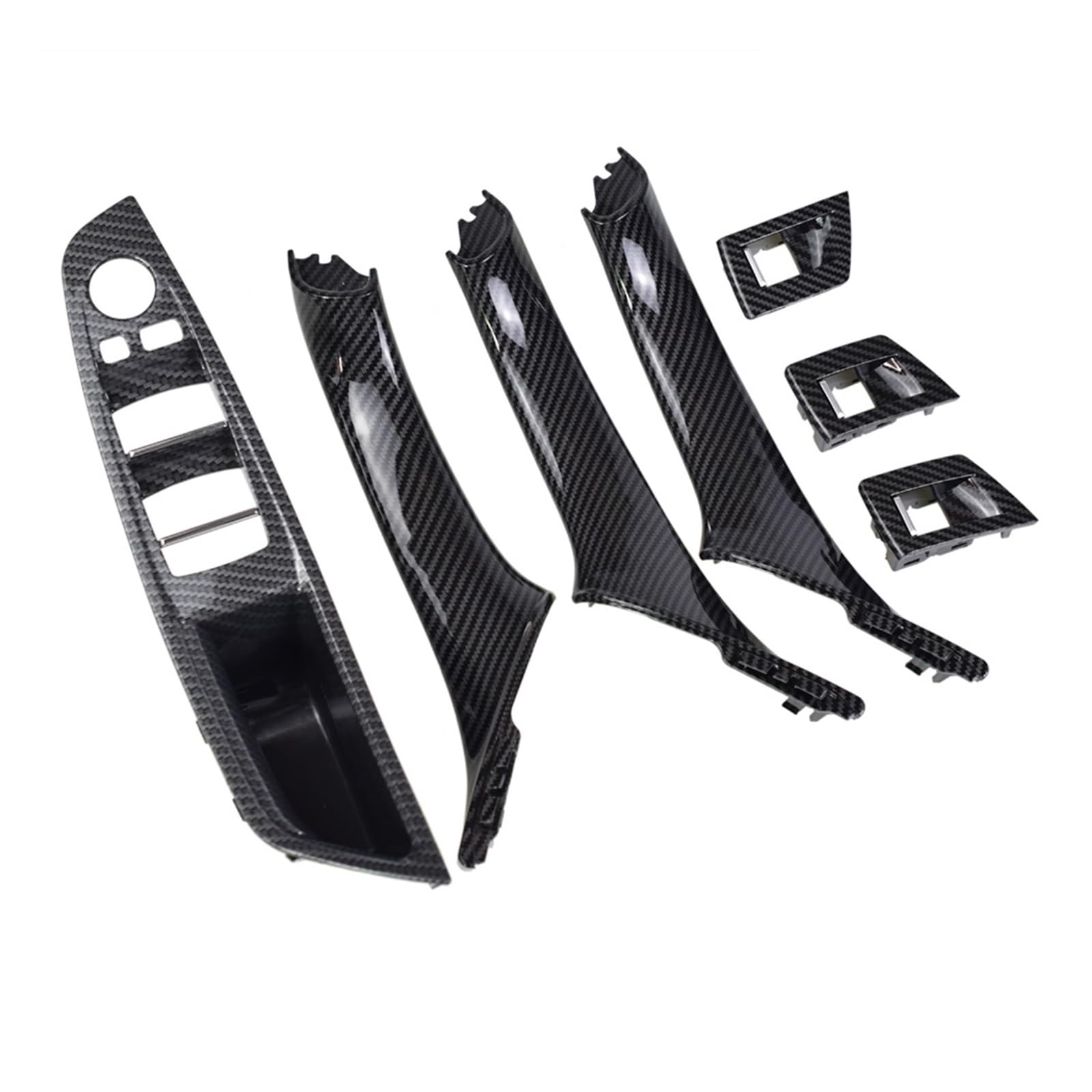 Autoinnentürgriffe Für 5 Series F10 F11 520d 525d 530d 535i Innere Panel Pull Trim Abdeckung Carbon Faser RHD LHD Auto Innen Tür Griff Fit Autoinnenraum Innen Türgriff(RHD-Carbon-7piece) von CQRBNE