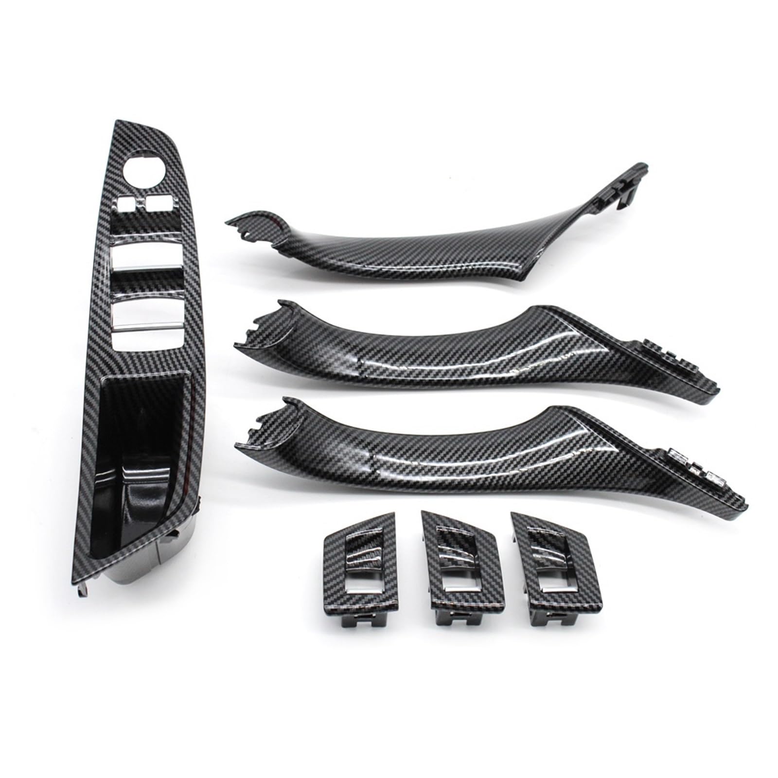 Autoinnentürgriffe Für 5 Series F10 F11 520i 523i 525i 528i 530i 535i LHD RHD Carbon Faser Auto Innen Tür Griff Ziehen 7PCS Set Autoinnenraum Innen Türgriff(LHD Inner Handle Set) von CQRBNE