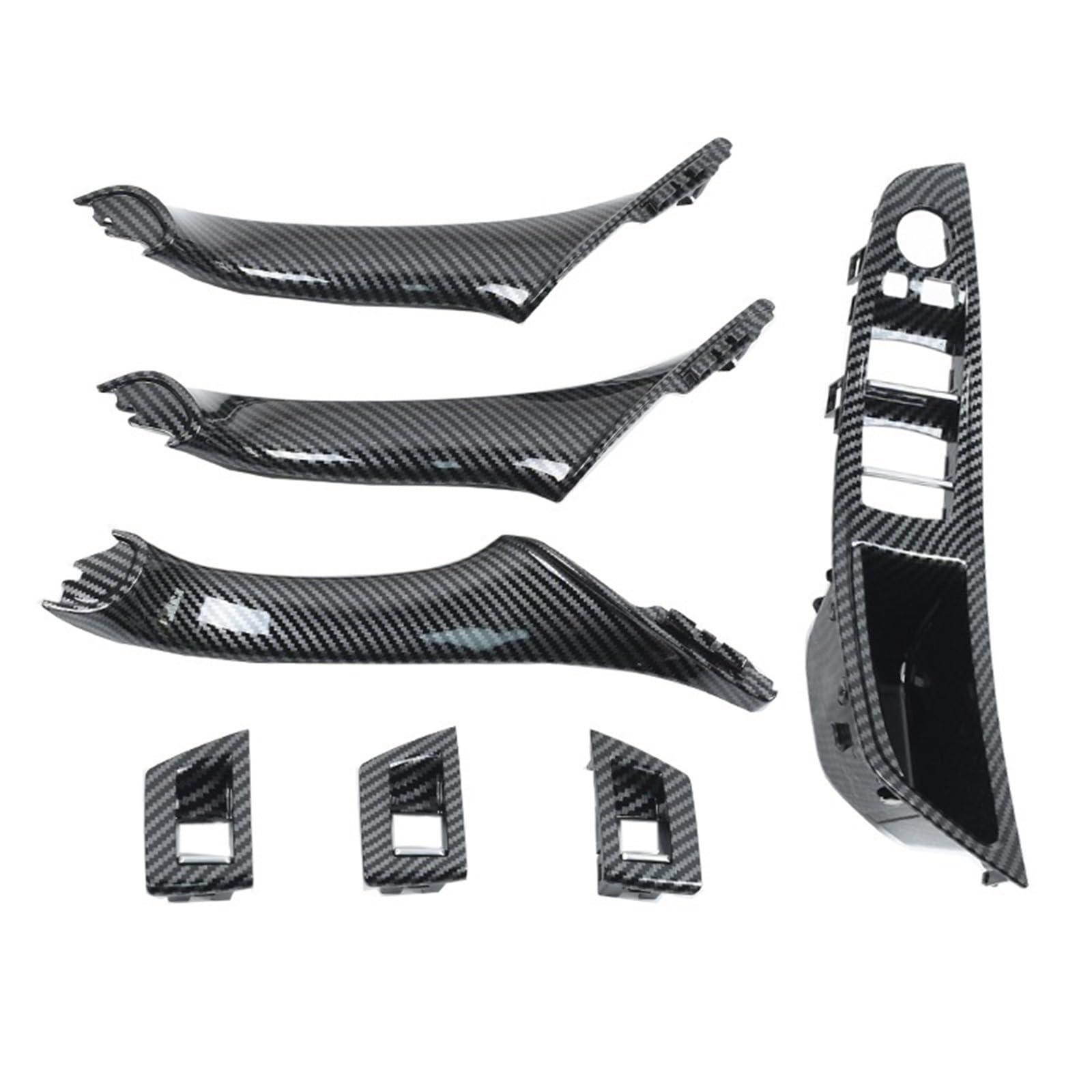 Autoinnentürgriffe Für 5 Series F10 F11 F18 520i 523i 525i 528i 535i LHD RHD Carbon Fiber Innen Tür Pull Griff 7piece Set Autoinnenraum Innen Türgriff(RHD Inside Set) von CQRBNE