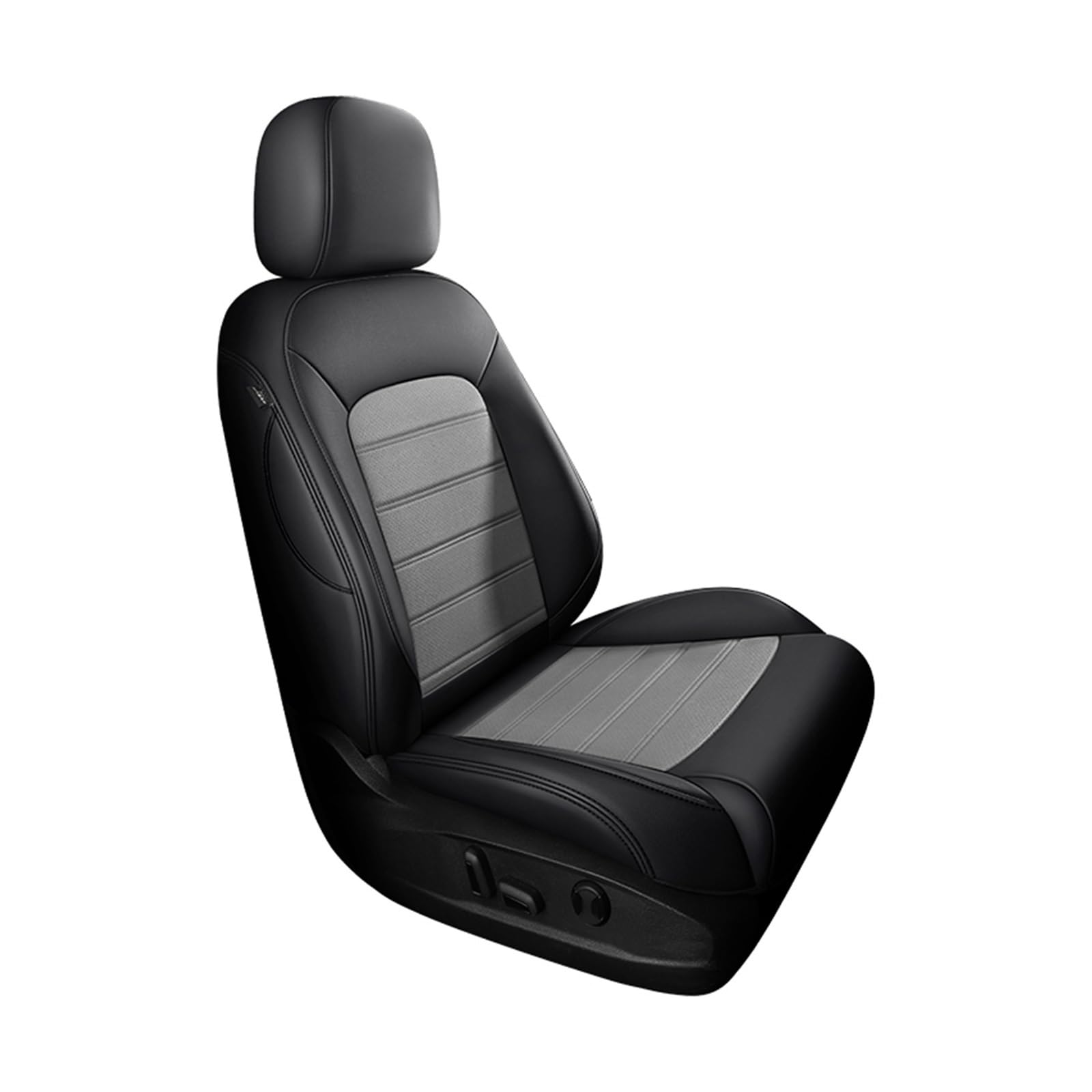 Autositzbezüge Für A4 B8 A3 8p Tt Mk2 A5 Für Sportback Q3 A6 C8 Q7 4l Q5 Q2 A1 Custom Leder Innen Auto Sitzbezüge Auto-Schonbezüge(1Pcs-Black Gray) von CQRBNE