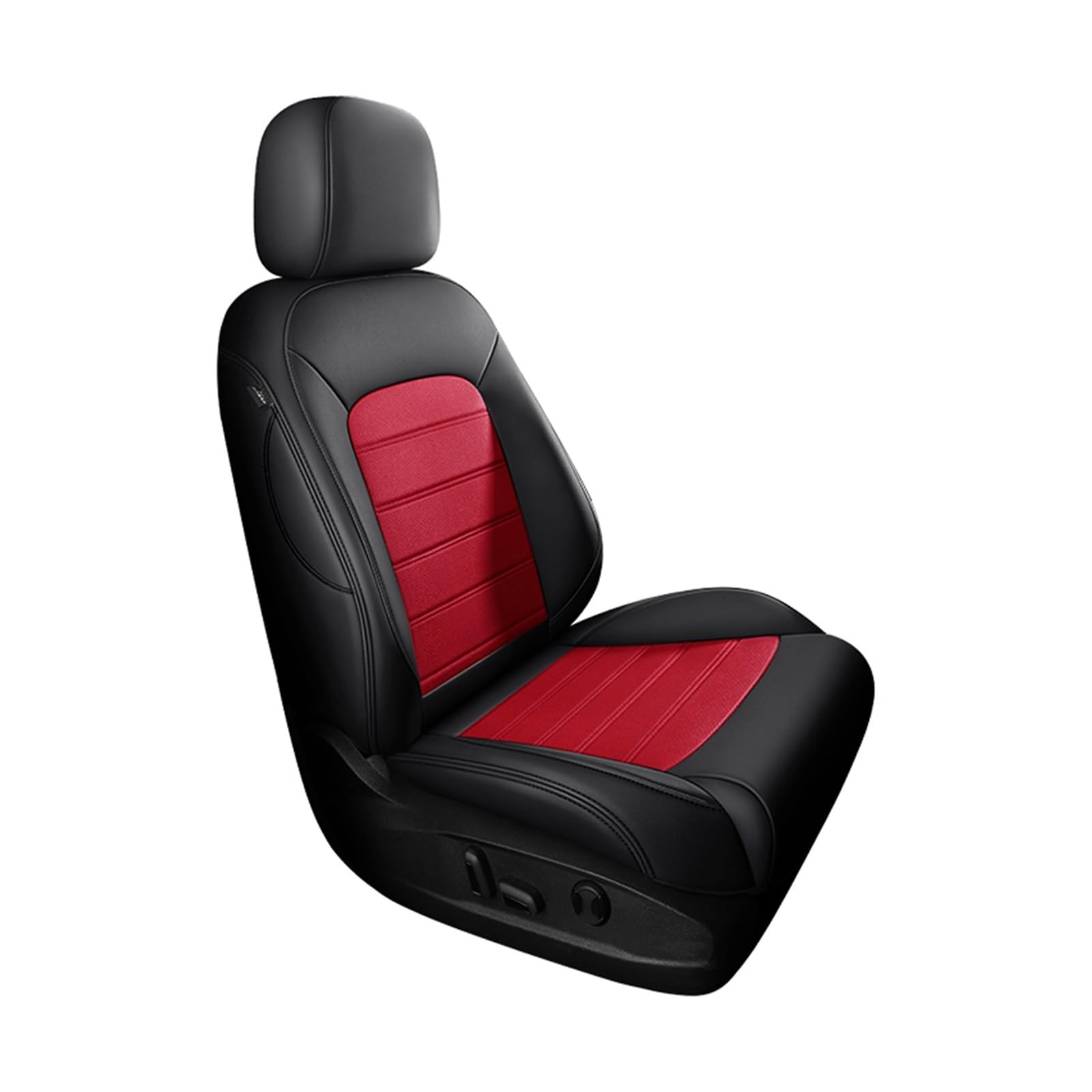 Autositzbezüge Für A4 B8 A3 8p Tt Mk2 A5 Für Sportback Q3 A6 C8 Q7 4l Q5 Q2 A1 Custom Leder Innen Auto Sitzbezüge Auto-Schonbezüge(1Pcs-Black Red) von CQRBNE