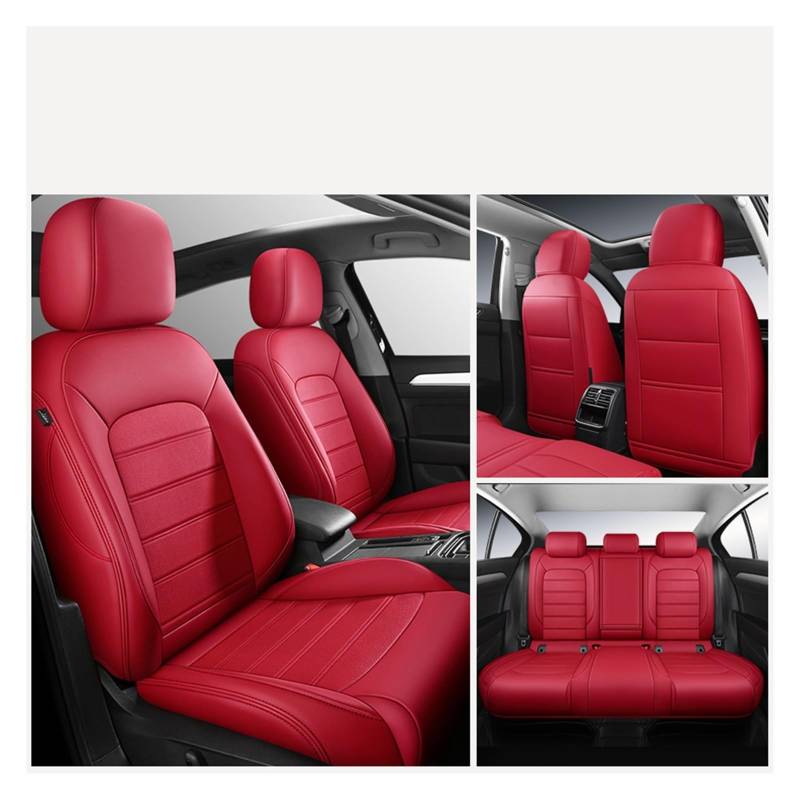 Autositzbezüge Für A4 B8 A3 8p Tt Mk2 A5 Für Sportback Q3 A6 C8 Q7 4l Q5 Q2 A1 Custom Leder Innen Auto Sitzbezüge Auto-Schonbezüge(5Pcs-Red) von CQRBNE