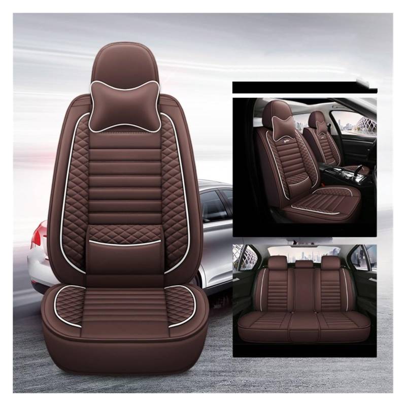 Autositzbezüge Für Benz EC Für GLA Für GLE GL Für CLA ML Für GLK Für CLS SR Für CLK Für SLK Alle Modell 5 Sitze Universal Auto Leder Sitzbezug Auto-Schonbezüge(Coffee with Pillow) von CQRBNE