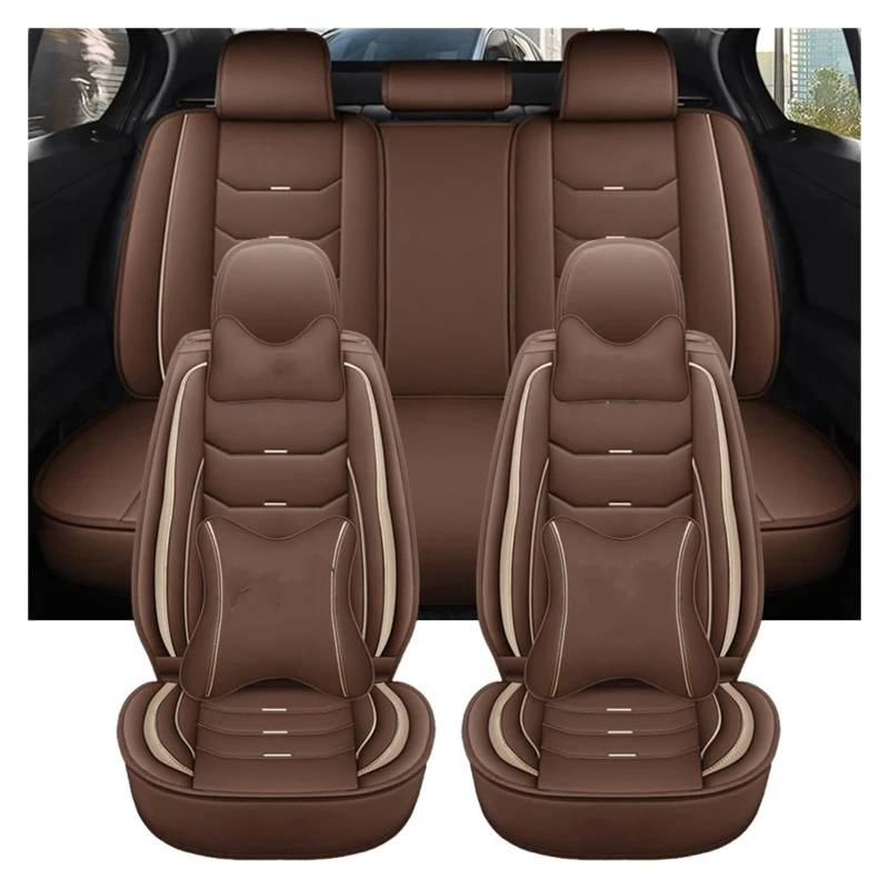 Autositzbezüge Für Captur Für Logan Für Kadjar Für Trafic Für Scenic Armlehne Alle Modelle Universal Leder Auto Sitzbezug Auto-Schonbezüge(Coffee Pillow) von CQRBNE