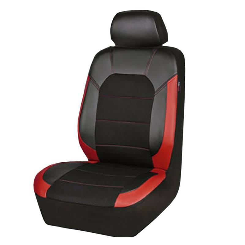 Autositzbezüge Für Captur Für Logan Für Kadjar Für Trafic Für Scenic Für Armlehne Alle Modelle Atmungsaktives Mesh-Gewebe Spleißen PU-Leder Auto-Schonbezüge(1 seat Black Red) von CQRBNE