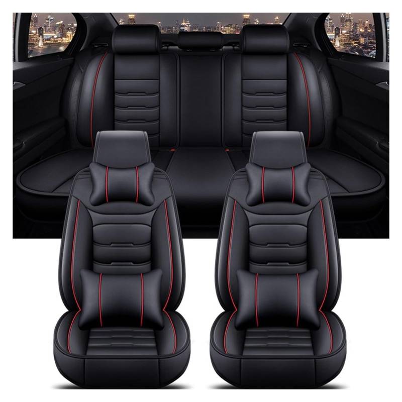 Autositzbezüge Für Citroen C4 Für Picasso C3 C5 C6 DS4 DS5 DS6 DS7 Alle Automodelle Universal Auto Sitzbezug Auto-Schonbezüge(Black Red 5 Seat A) von CQRBNE