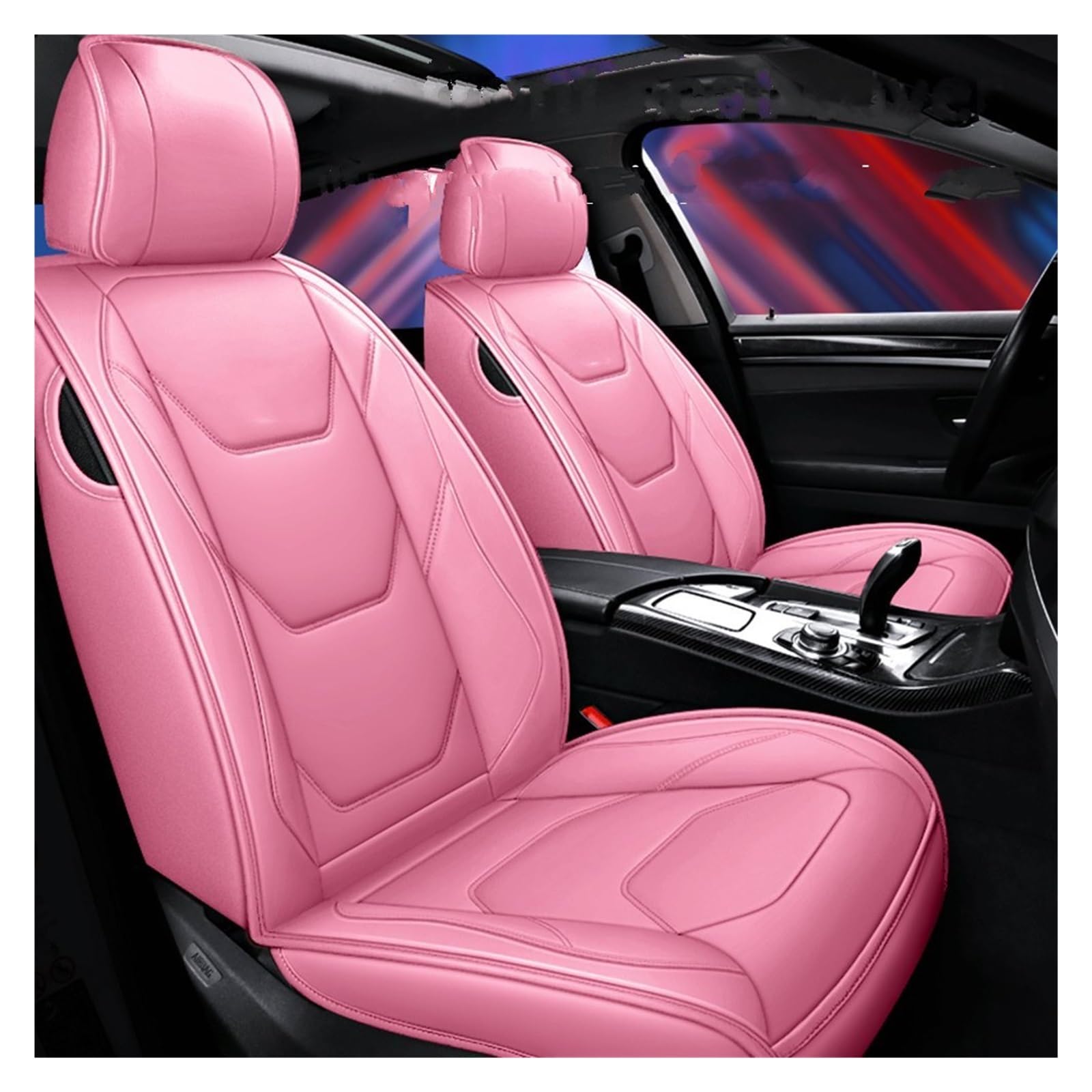 Autositzbezüge Für Clio Für Megane Für Duster Für Captur Für Laguna Für Kadjar Für Scenic Leder Universal Auto Sitzbezüge Auto-Schonbezüge(Pink Front) von CQRBNE