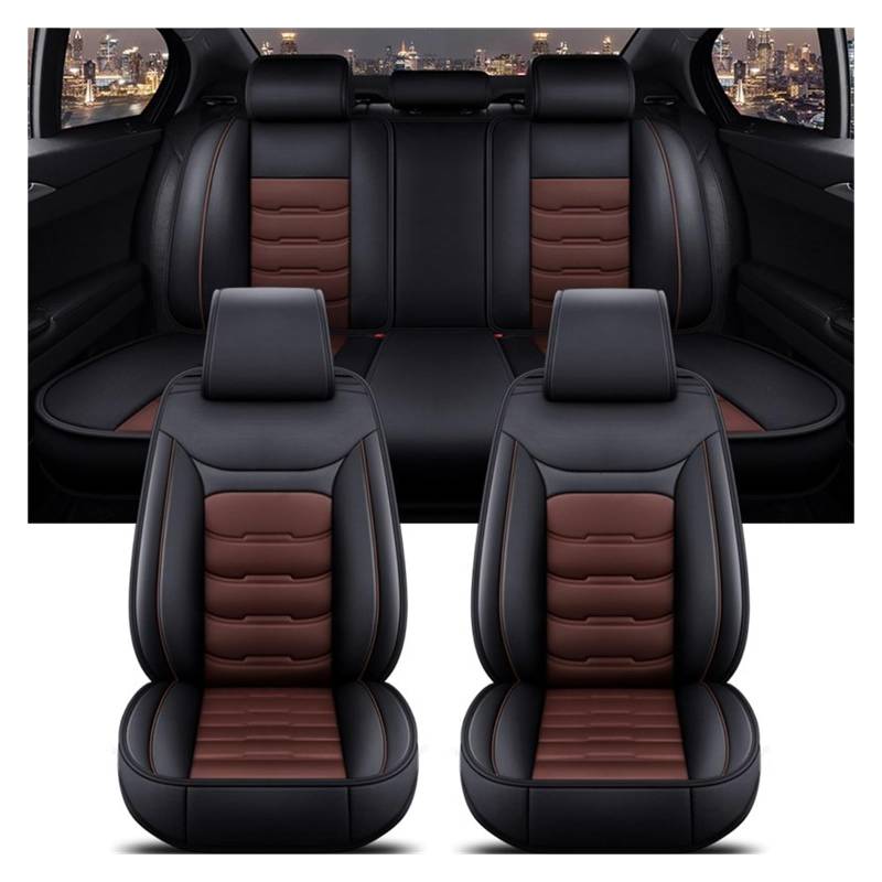 Autositzbezüge Für Jeep Für Kompass Für Grand Für Cherokee Für Commander Für Wrangler JK Alle Auto Modelle Universal Auto Sitz Abdeckung Auto-Schonbezüge(Black Coffee 5 Seat) von CQRBNE