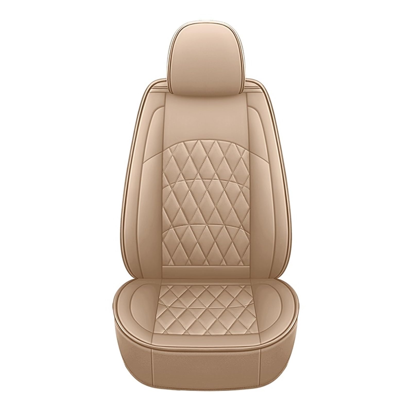 Autositzbezüge Für KIA Für Ceed Für Rio Für Carens Für Camival Für Picanto Für Cerato Für Cadenza K3 K5 K9 Pu Leder Universal Auto Sitz Abdeckung Auto-Schonbezüge(Beige 1 Seat) von CQRBNE