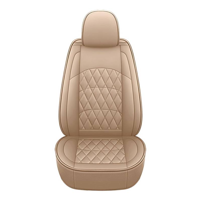 Autositzbezüge Für KIA Für Ceed Für Rio Für Carens Für Camival Für Picanto Für Cerato Für Cadenza K3 K5 K9 Pu Leder Universal Auto Sitz Abdeckung Auto-Schonbezüge(Beige 1 Seat) von CQRBNE