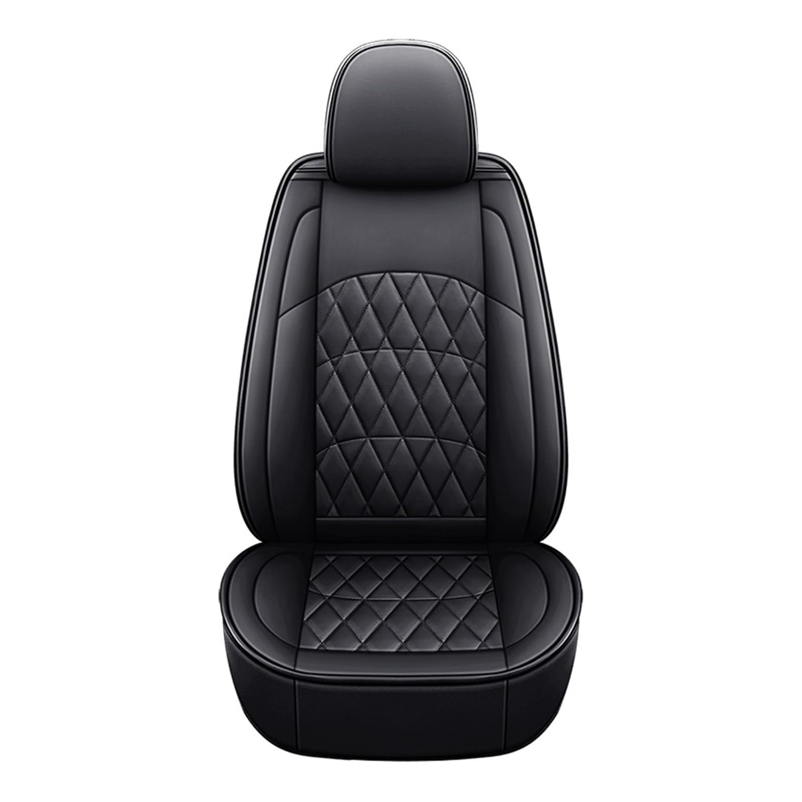 Autositzbezüge Für KIA Für Ceed Für Rio Für Carens Für Camival Für Picanto Für Cerato Für Cadenza K3 K5 K9 Pu Leder Universal Auto Sitz Abdeckung Auto-Schonbezüge(Black 1 Seat) von CQRBNE