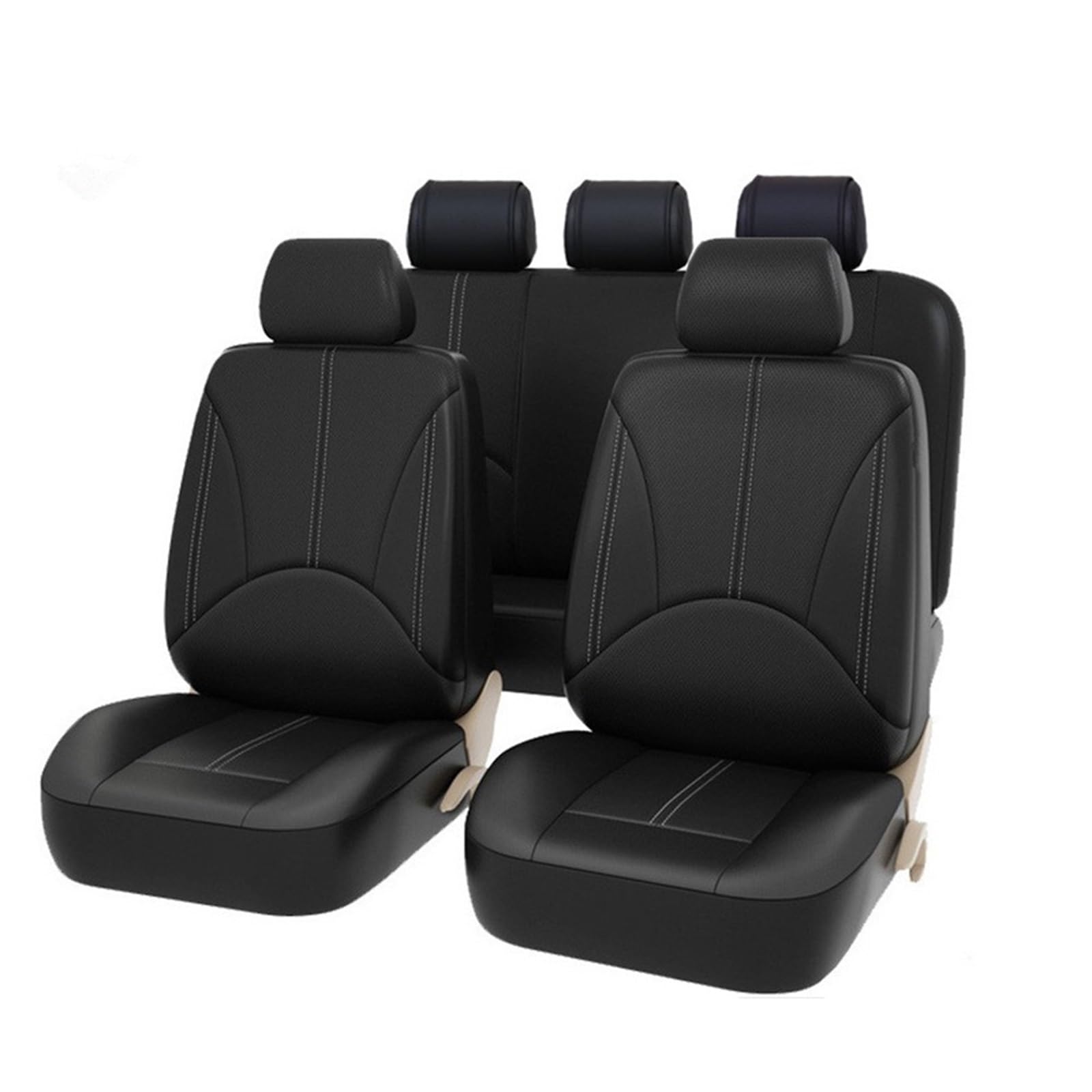 Autositzbezüge Für KIA Für Rio Für NIRO K3 K5 Für Soul Für Ceed Für Cerato Für Forte Für Sportage PU Leder Abdeckungen Auto Sitzbezüge Auto-Schonbezüge(ZT01-5Seats-Black) von CQRBNE