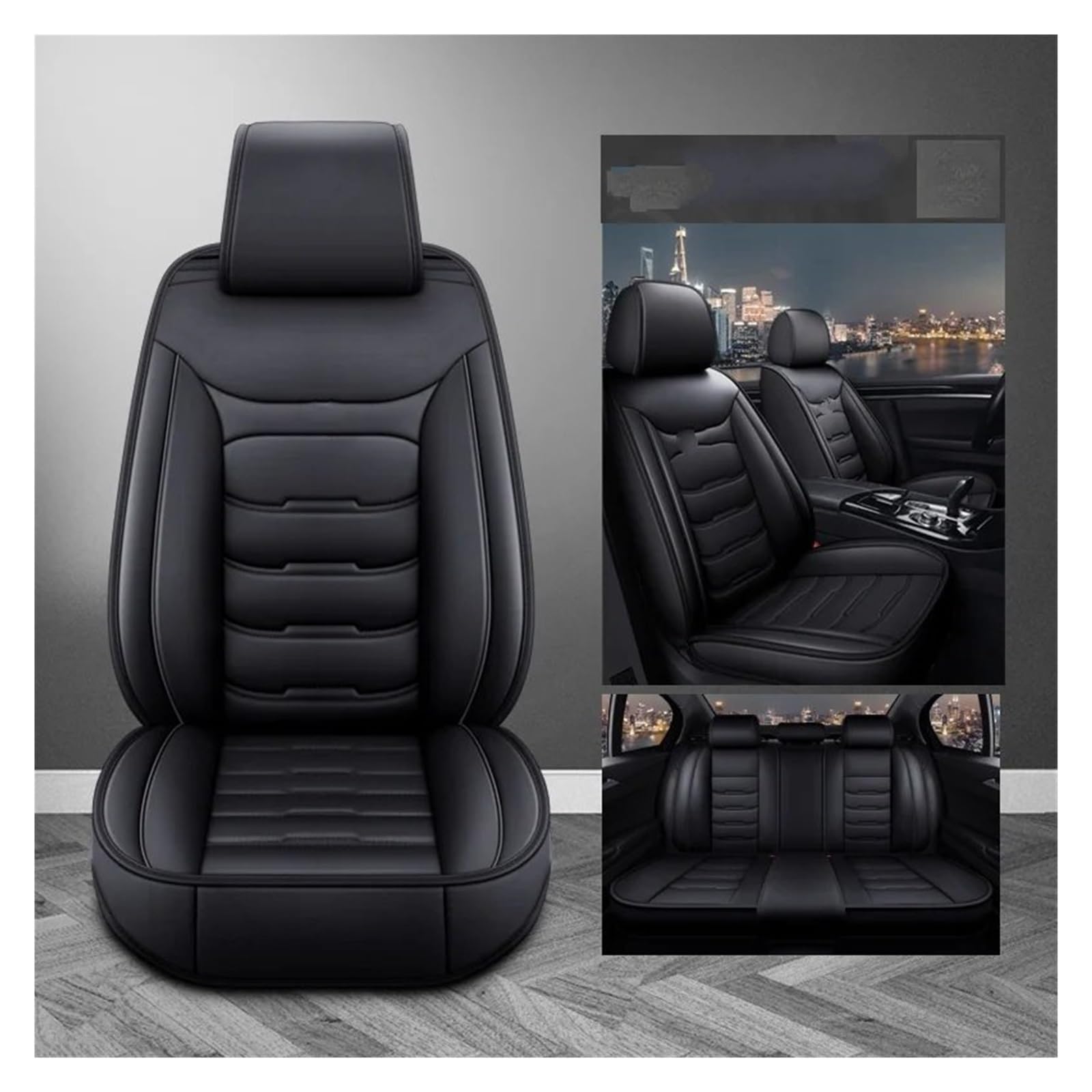 Autositzbezüge Für Kia K2 K3 K4 K5 KX Kreuz KX3 KX5 KX7 Für Rio KX1 Für Cerato Für Sorento Universal Leder 3D Auto Sitz Abdeckung Auto-Schonbezüge(Black 5seat) von CQRBNE