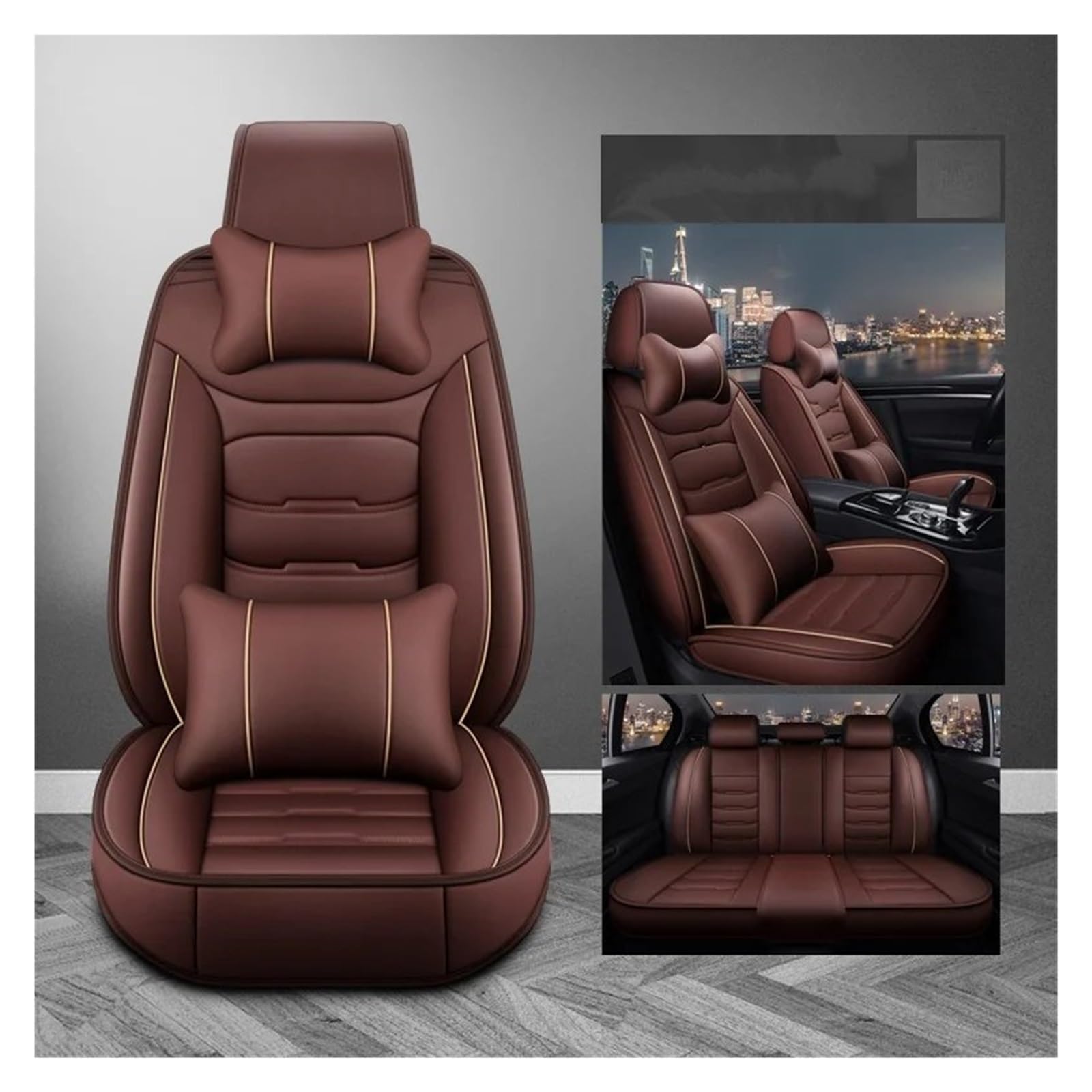 Autositzbezüge Für Kia K2 K3 K4 K5 KX Kreuz KX3 KX5 KX7 Für Rio KX1 Für Cerato Für Sorento Universal Leder 3D Auto Sitz Abdeckung Auto-Schonbezüge(Coffee 5seat a) von CQRBNE