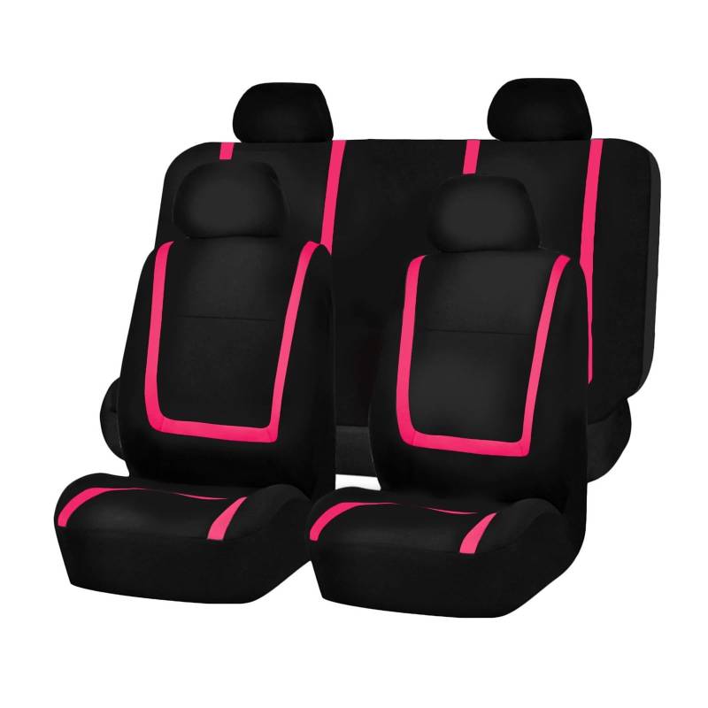 Autositzbezüge Für Mini Für EINEN Für Cooper Für Paceman Für Clubman Automobil Sitzkissen Schutz Abdeckung Stoff Auto Sitzbezüge Auto-Schonbezüge(5Seats-Pink) von CQRBNE