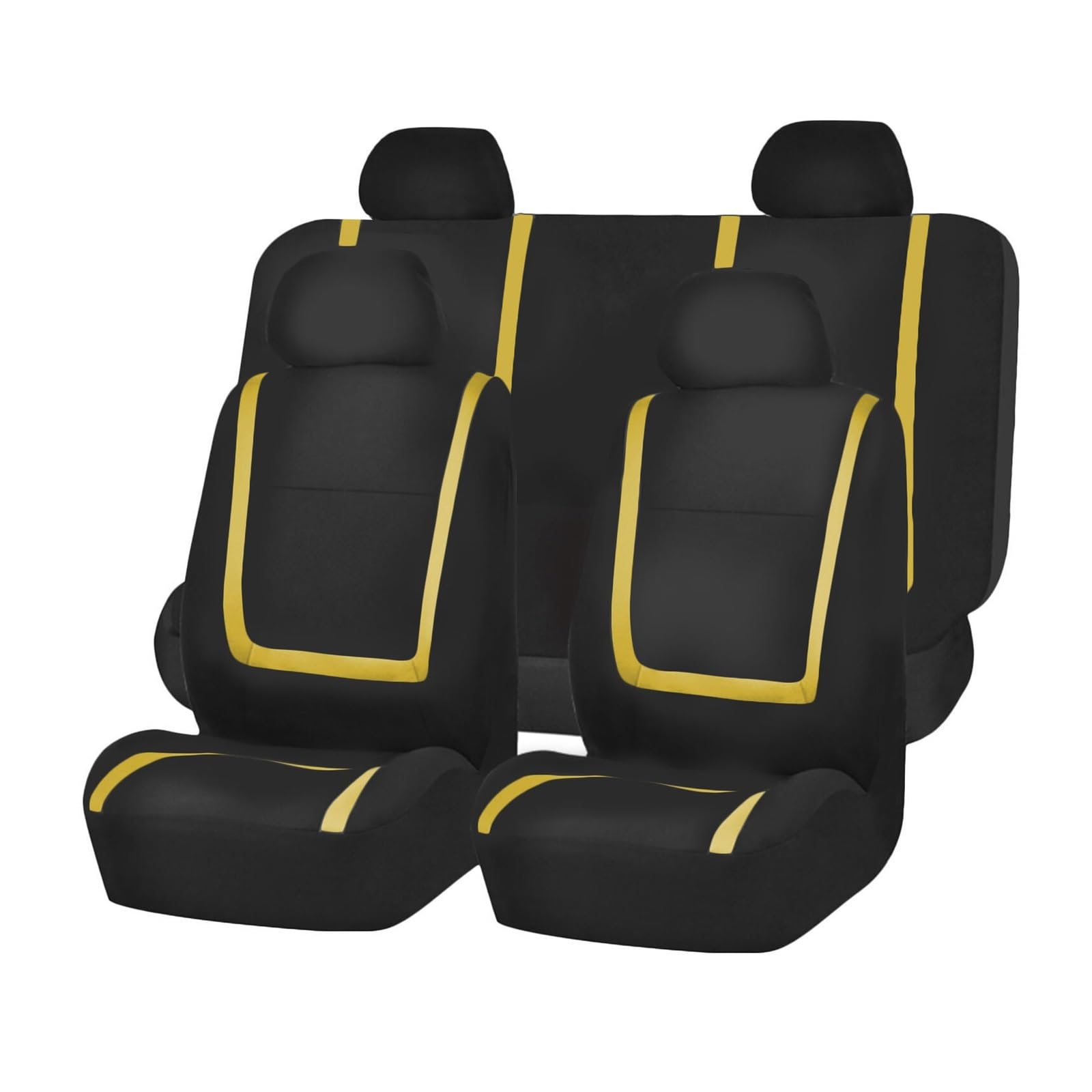 Autositzbezüge Für Mini Für EINEN Für Cooper Für Paceman Für Clubman Automobil Sitzkissen Schutz Abdeckung Stoff Auto Sitzbezüge Auto-Schonbezüge(5Seats-Yellow) von CQRBNE