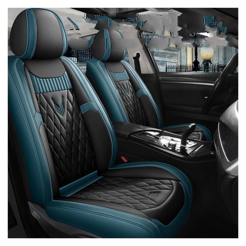 Autositzbezüge Für Volvo XC60 XC90 XC40 XC70 S60L C30 S80 S90 V50 V60 Universal Leder Auto Sitzbezug Innen Auto-Schonbezüge(Black Blue Front) von CQRBNE